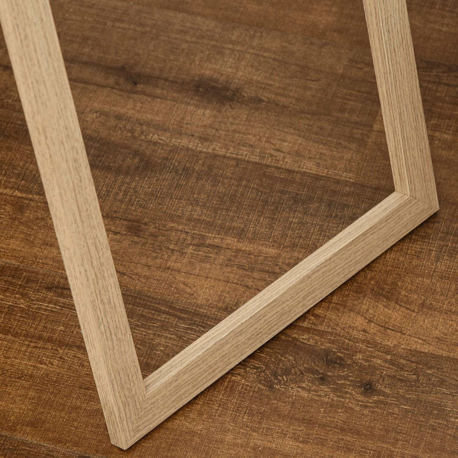 Hellängds stående spegel, träfibrer, silver/ljusbrun