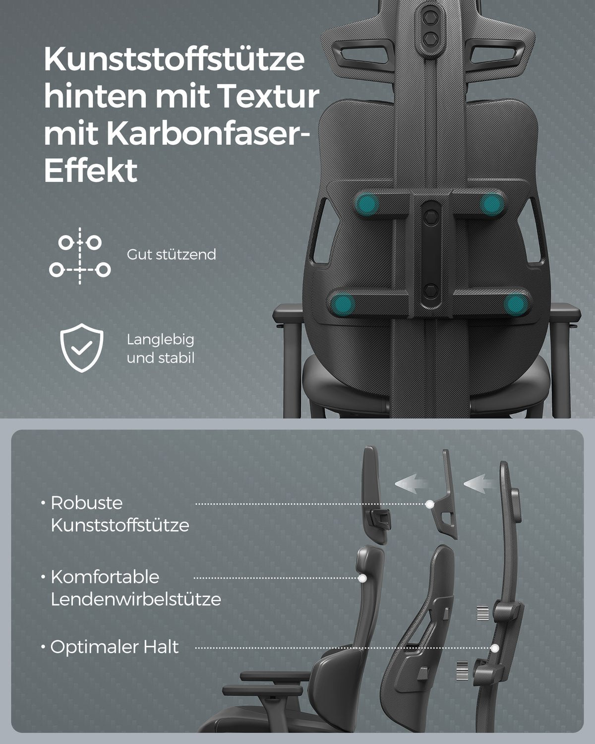 Høyteknologisk ergonomisk gamingstol med tilt