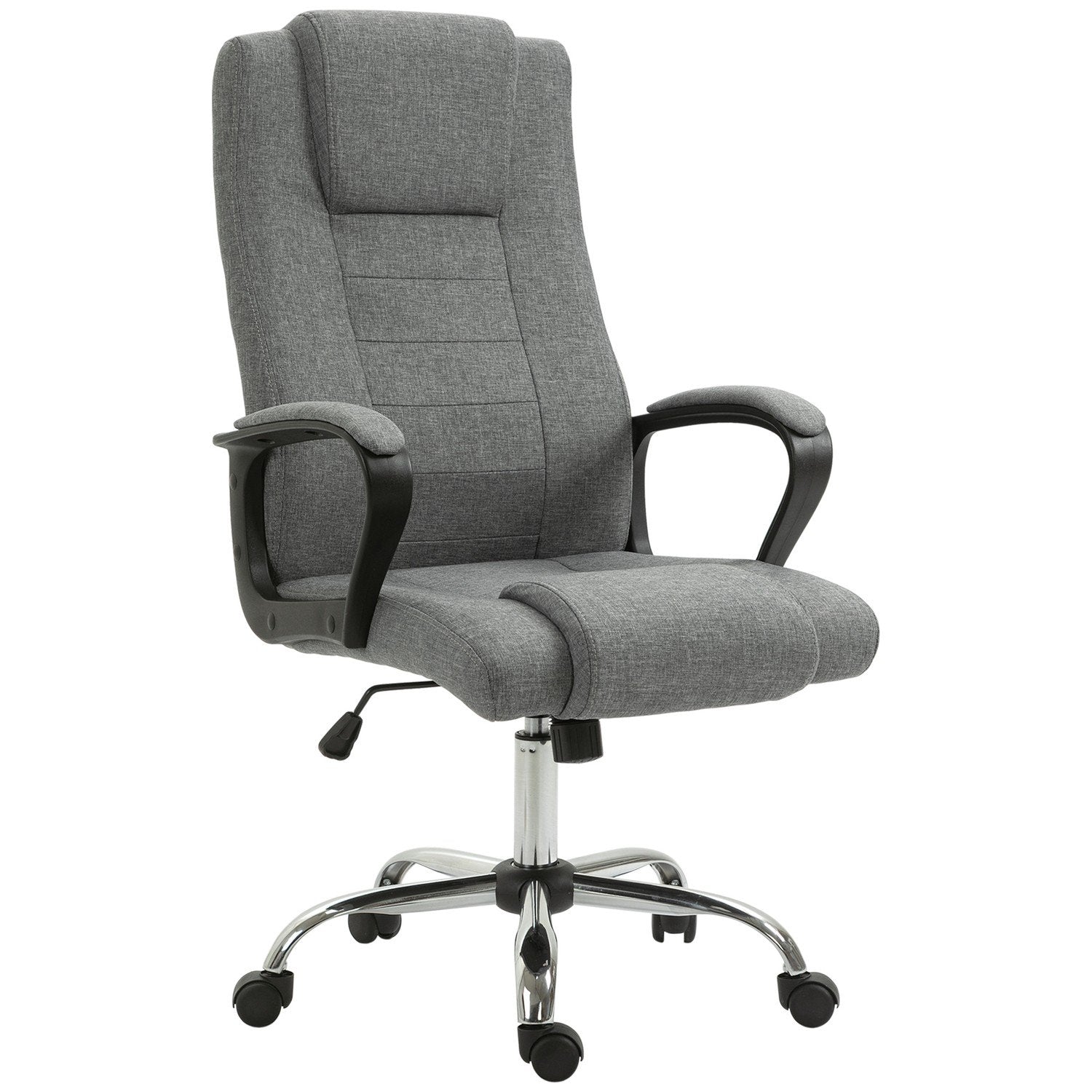 Kontorstol Datastol med vippefunksjon Nakkestøtte Ergonomisk skrivebordsstol Svingbar Høyde Justerbar Lin Touch 62X62X110-119 Cm