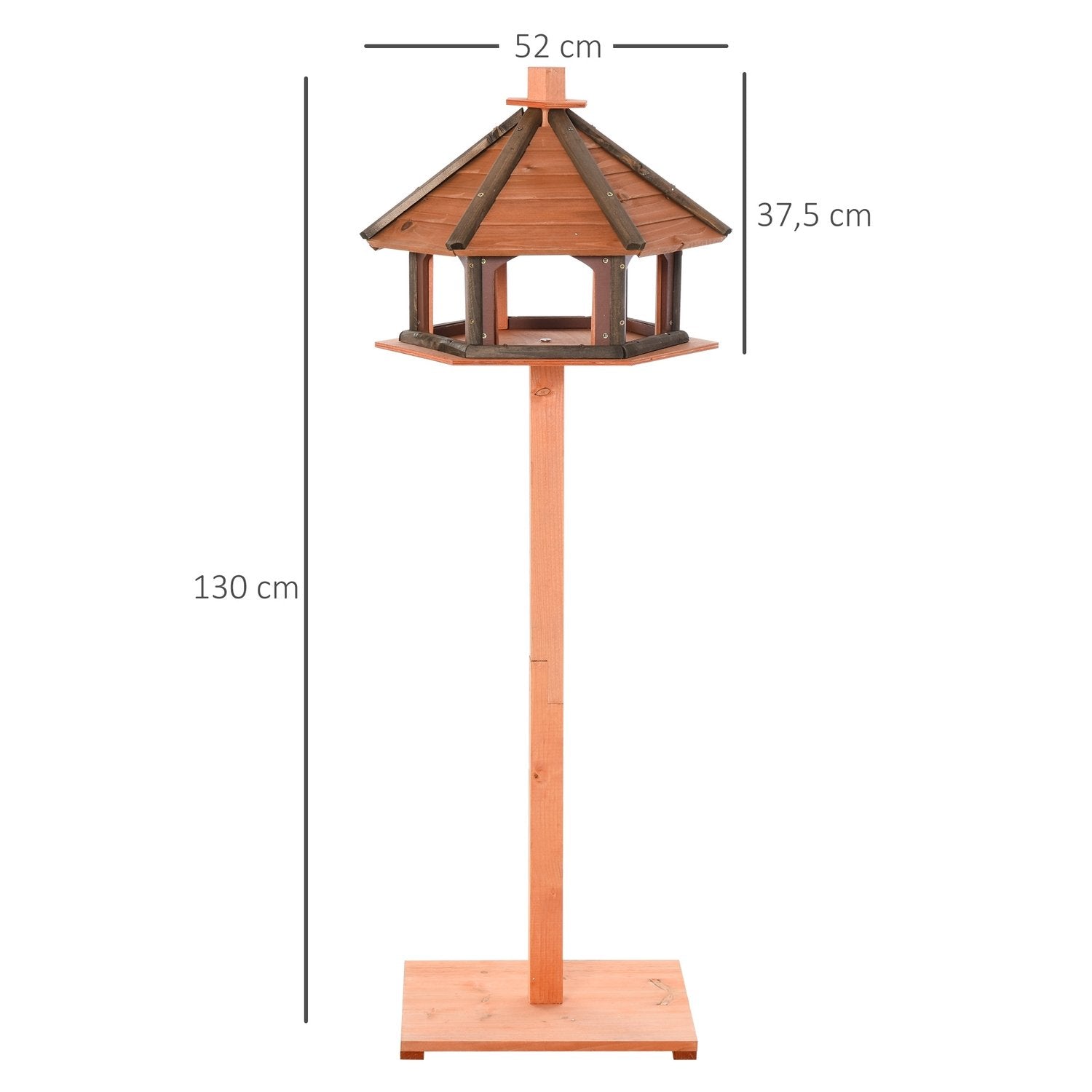 Fågelhus Fågelmatare Trä Fågelvilla Matare Fågelställ Fågelbord Fågelhus Lekställ Med Vattentätt Tak Naturlig Diameter 52 X 130 H Cm