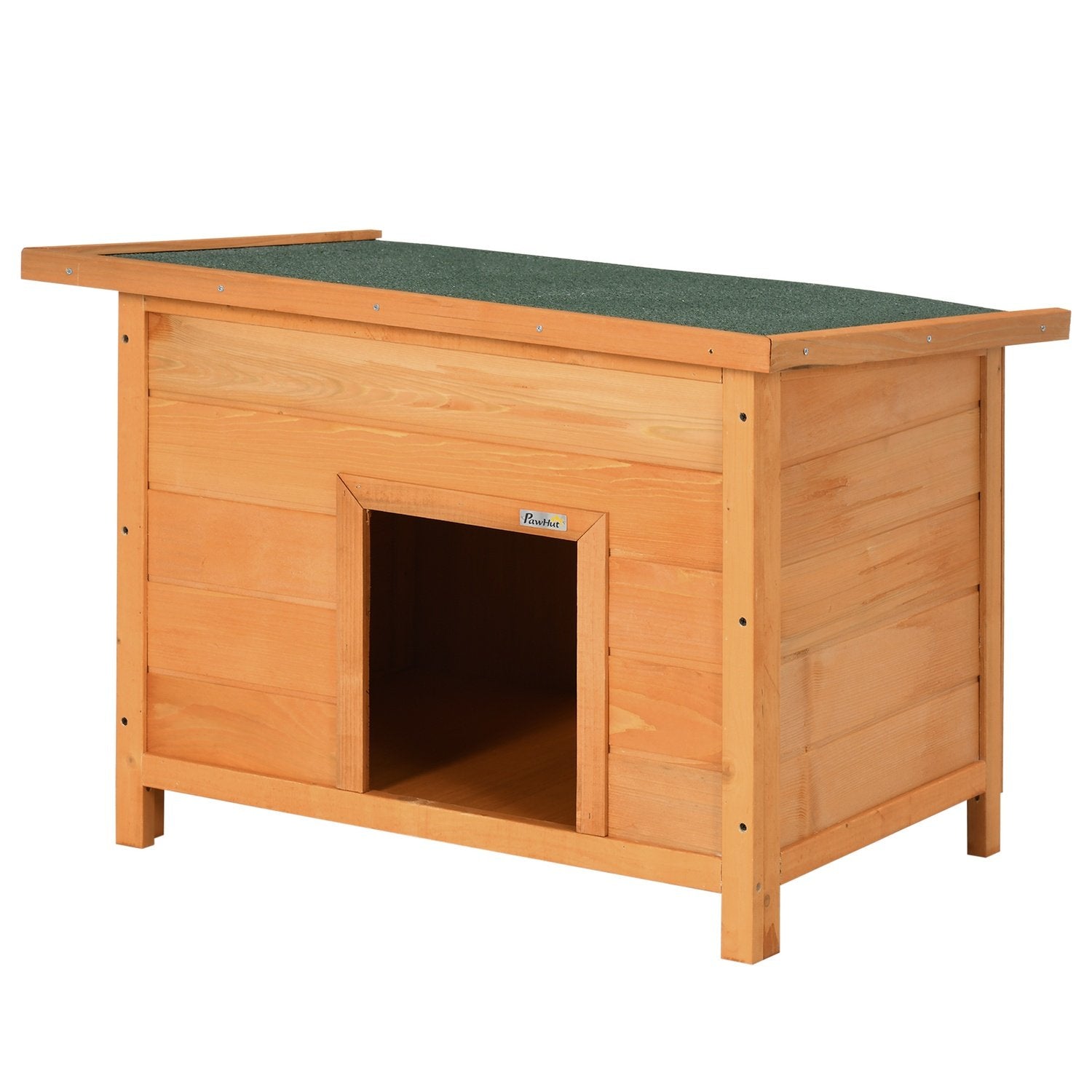 Dog Kennel Mysig Hundgrotta Gjord Av Granträ Med Tak, Perfekt För Hundar Och Katter, 82X58X58 Cm