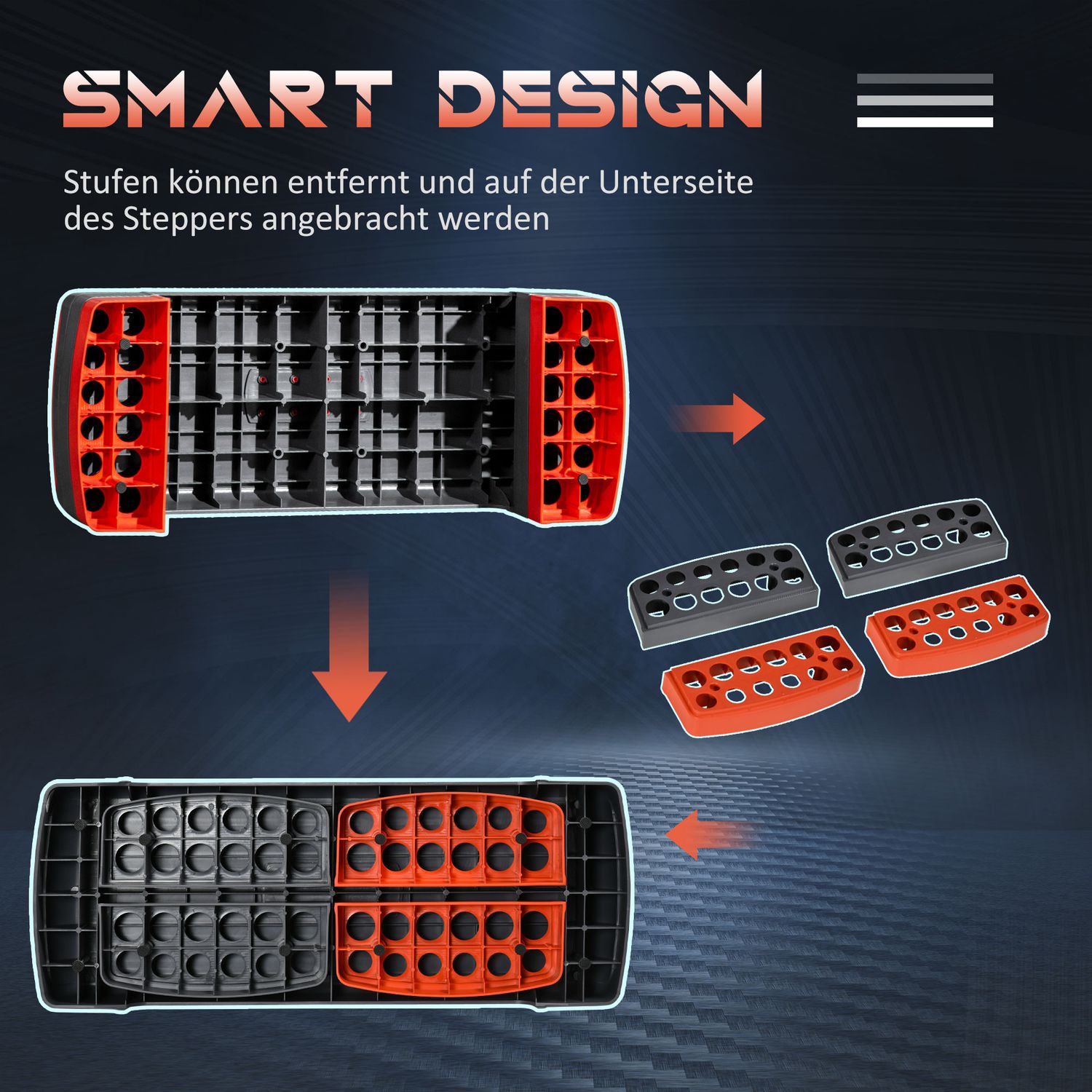 Höjdjusterbar Aerobic Step Board, 3 nivåer, 150 Kg Max
