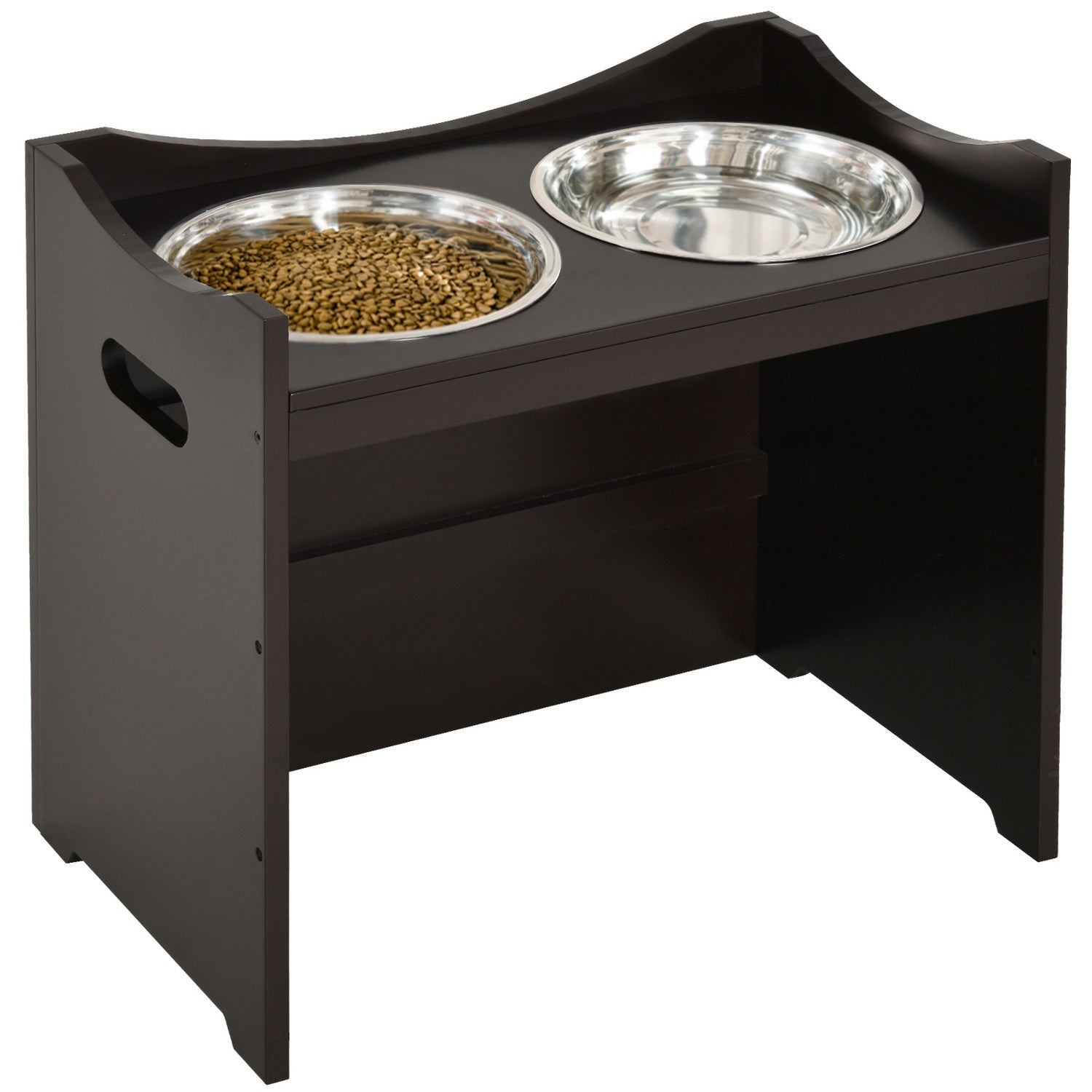 Justerbar hundmatningsstation, skål i rostfritt stål, 54 cm