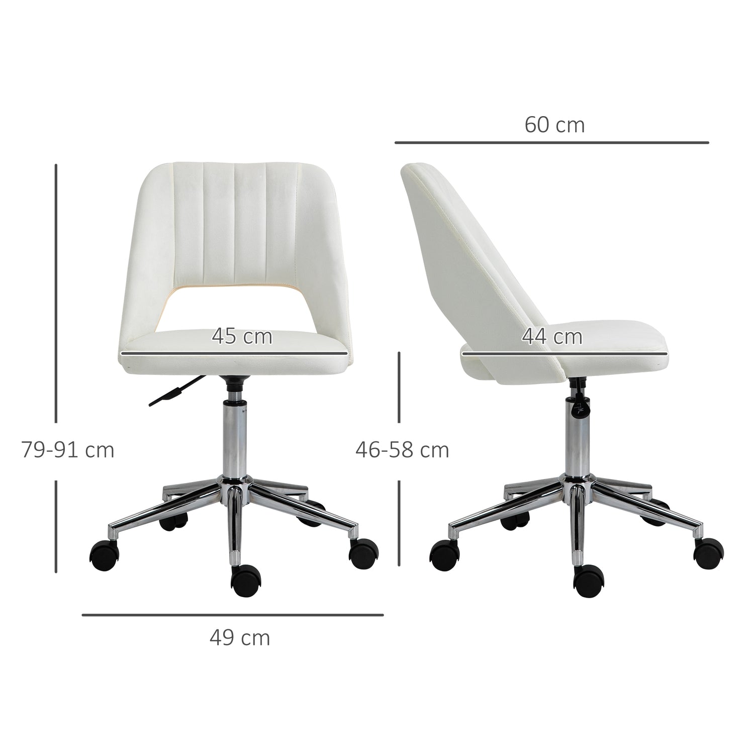 Höjdjusterbar beige snurrstol för kontor & vardagsrum