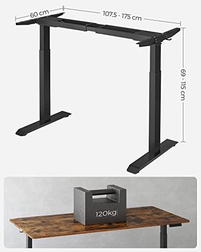 Höjdjusterbar skrivbordsram med dubbla motorer, 120 kg belastning