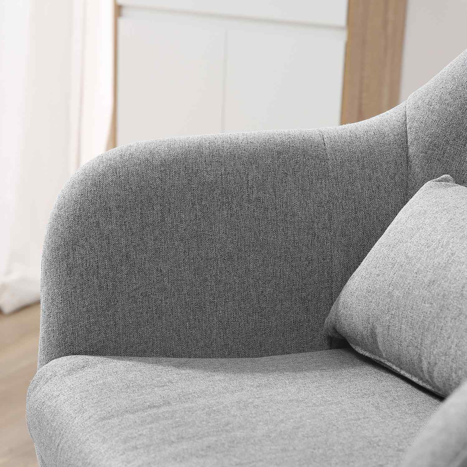 Höjdjusterbar snurrstol, linneklädd, grå