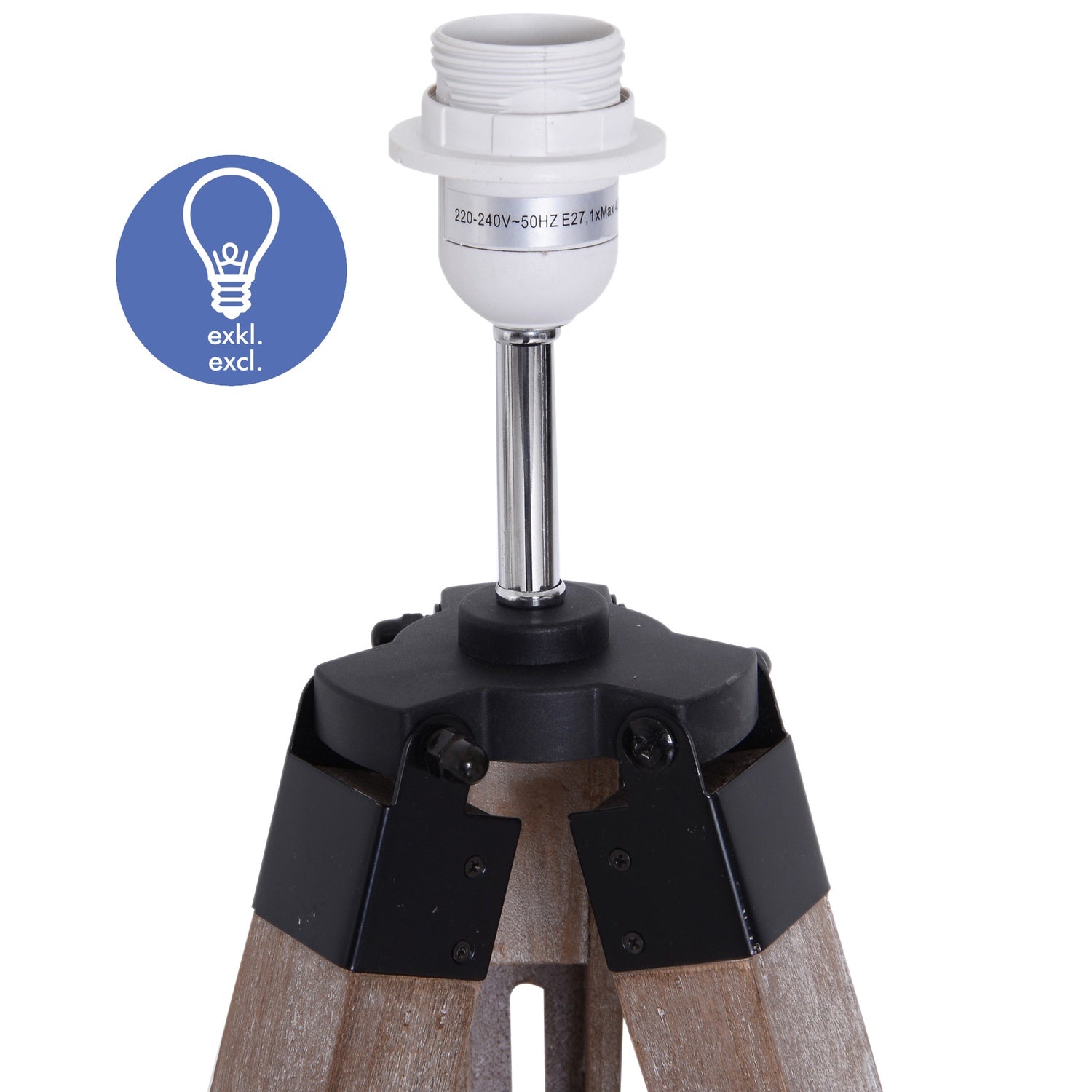 Höjdjusterbar stativ golvlampa, trä & linne, skandinavisk design