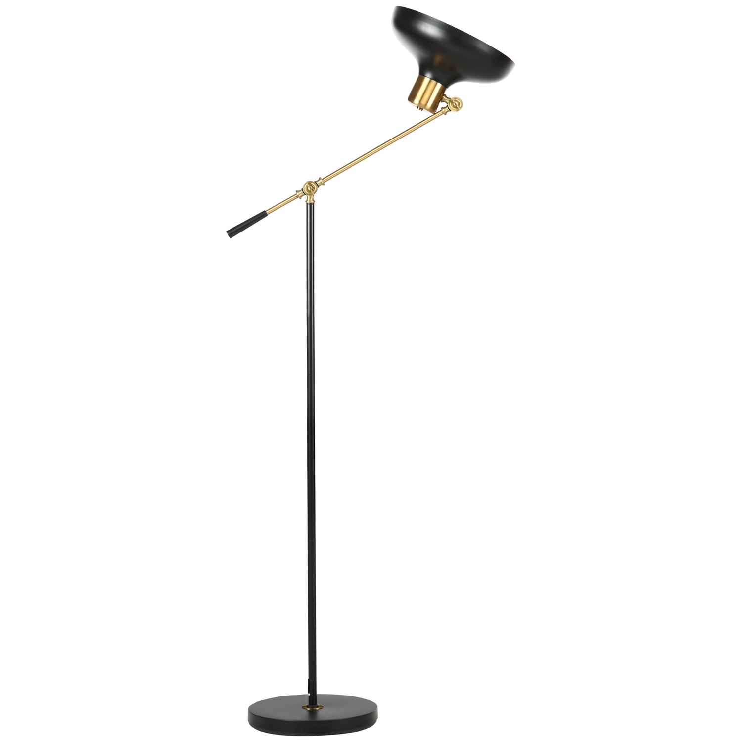 Höjdjusterbar svart båggolvlampa, E27 Sockel, 40W