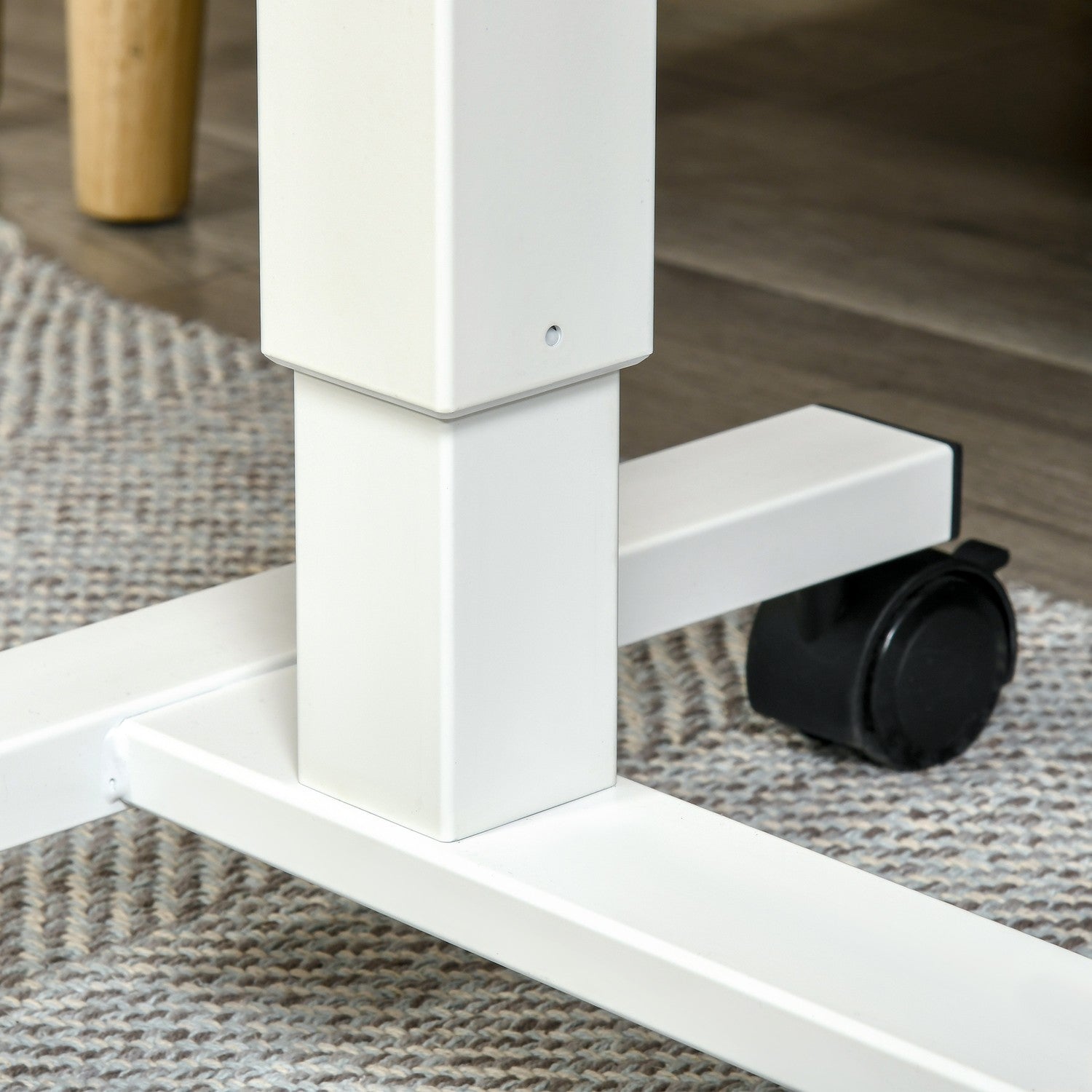 Höjdjusterbart stående skrivbord, hjul, C-form, 70-110 cm