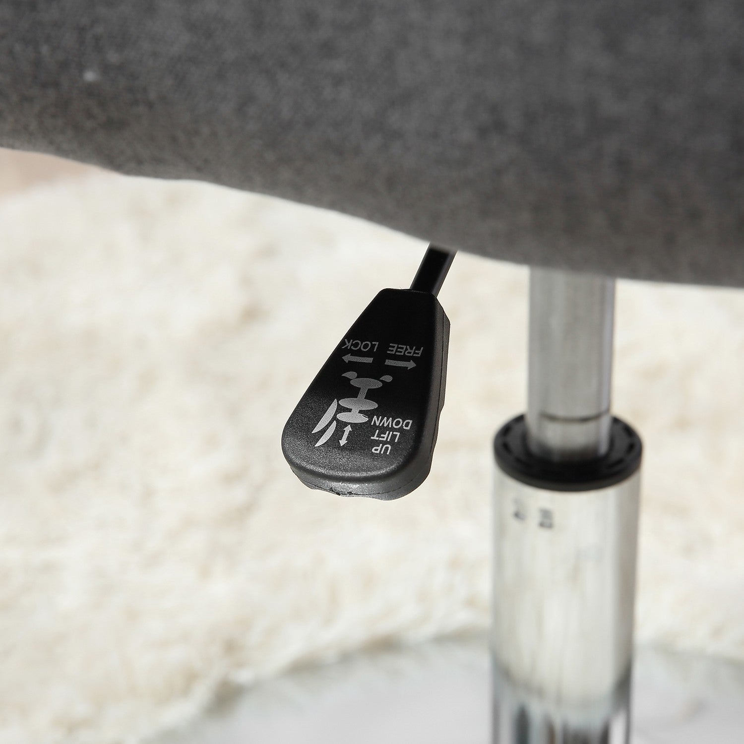 Höjdjusterbar vridbar kontorsstol, mörkgrå linne