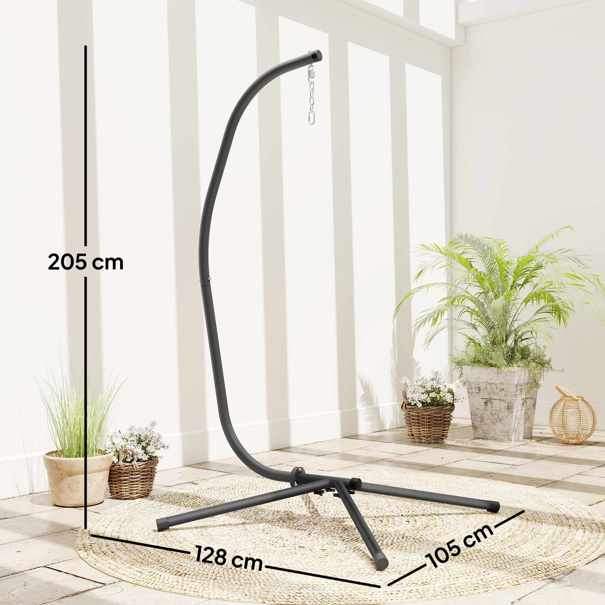 Hängesessel Gestell, Verstellbar, Stahl, 150 kg Kapazität