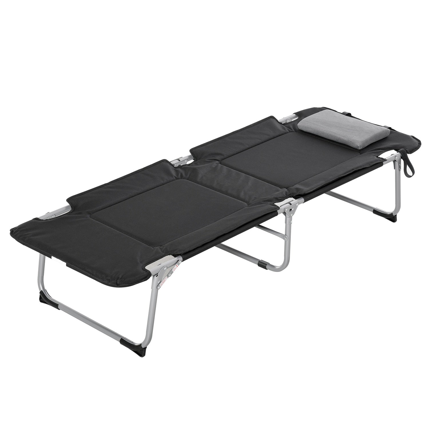 Lätt bärbar campingsäng med kudde, 183x66x33cm