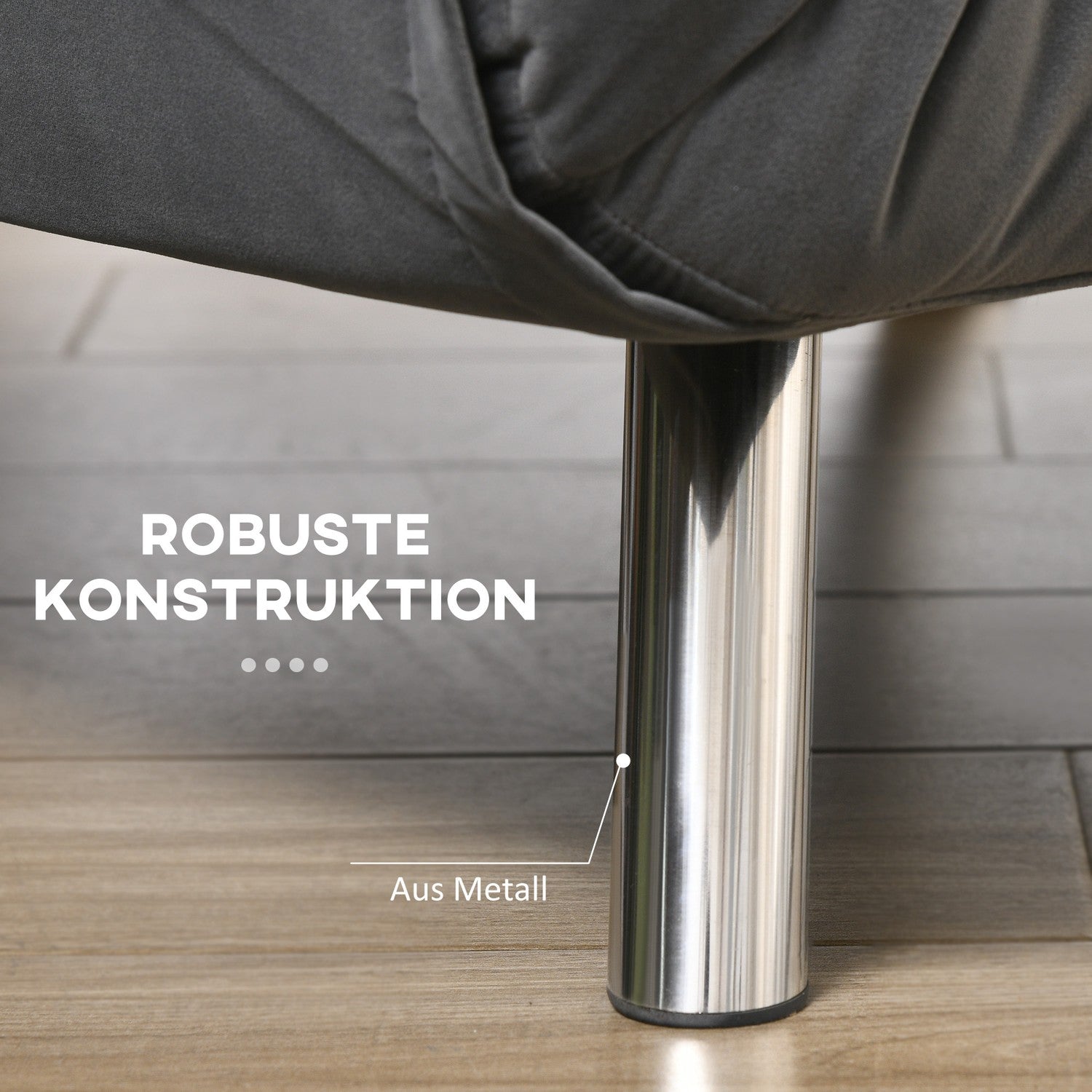 Hopfällbar Sammetssoffa Stolsäng – Mörkgrå kudde, 77x88x83 cm