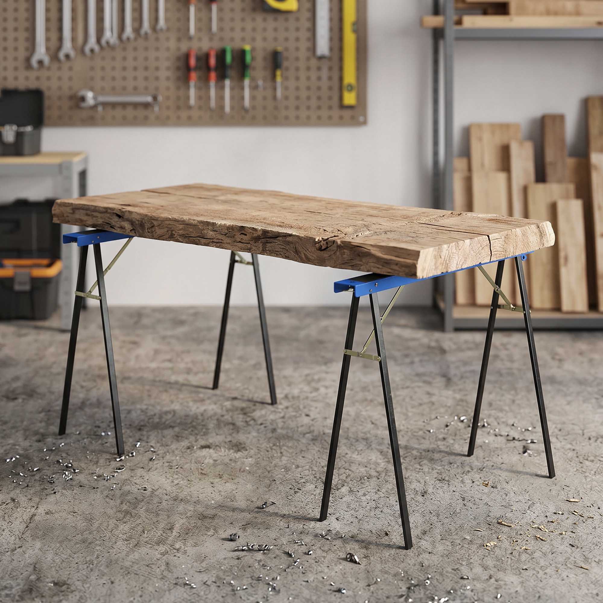 Hopfällbara metallsågbockar, set om 2, 350 kg kapacitet