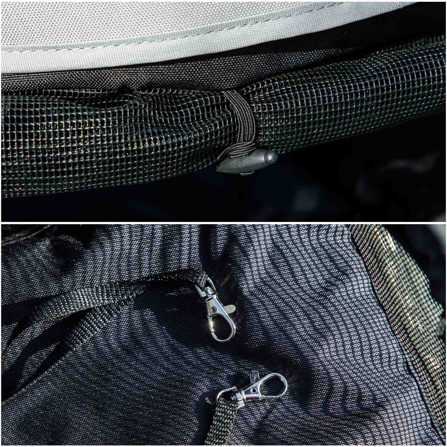 Hopfällbar husdjursvagn för katter och hundar upp till 4 kg – nätfönster, förvaringsväska