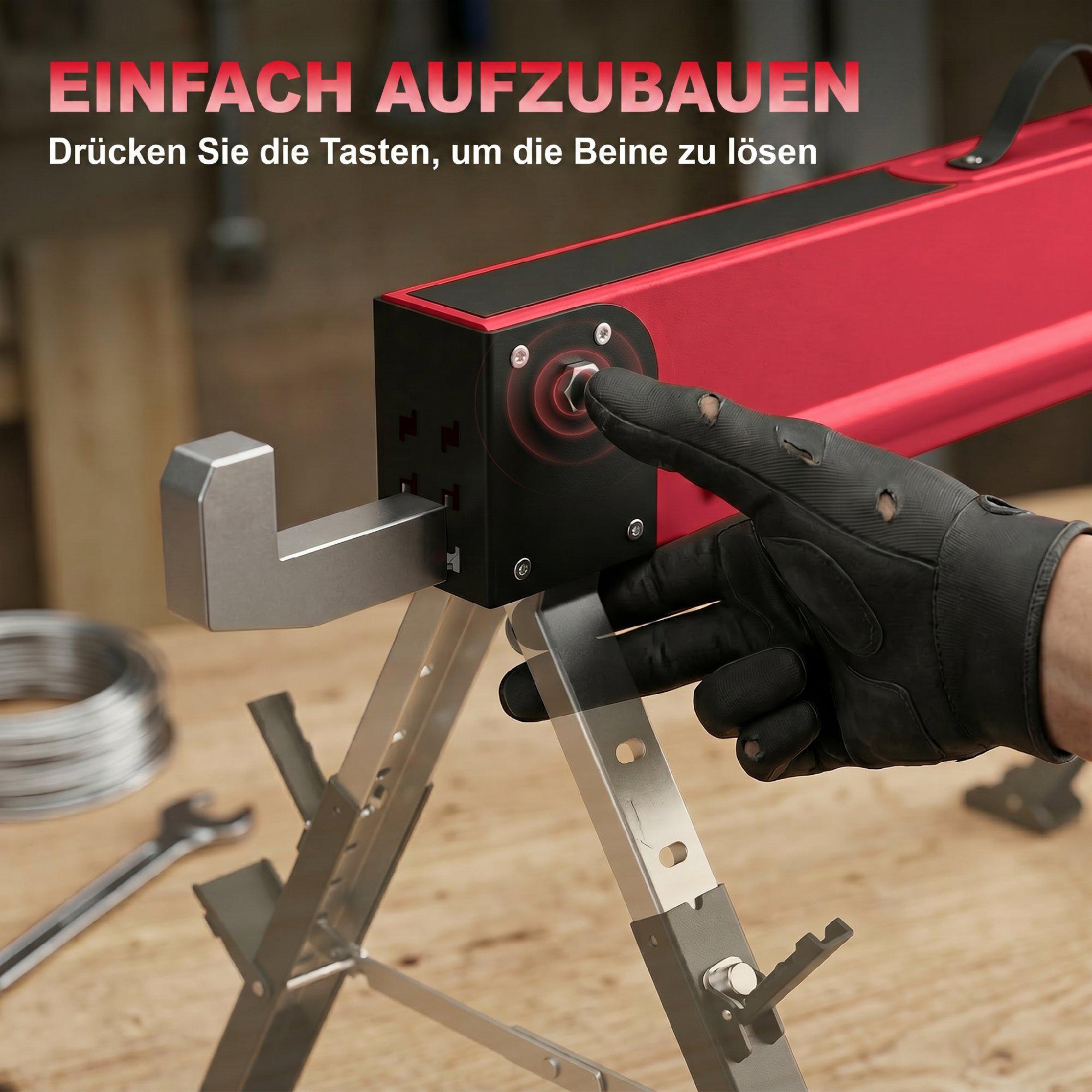 Hopfällbar metallsågbock, 1160 kg kapacitet, justerbar höjd