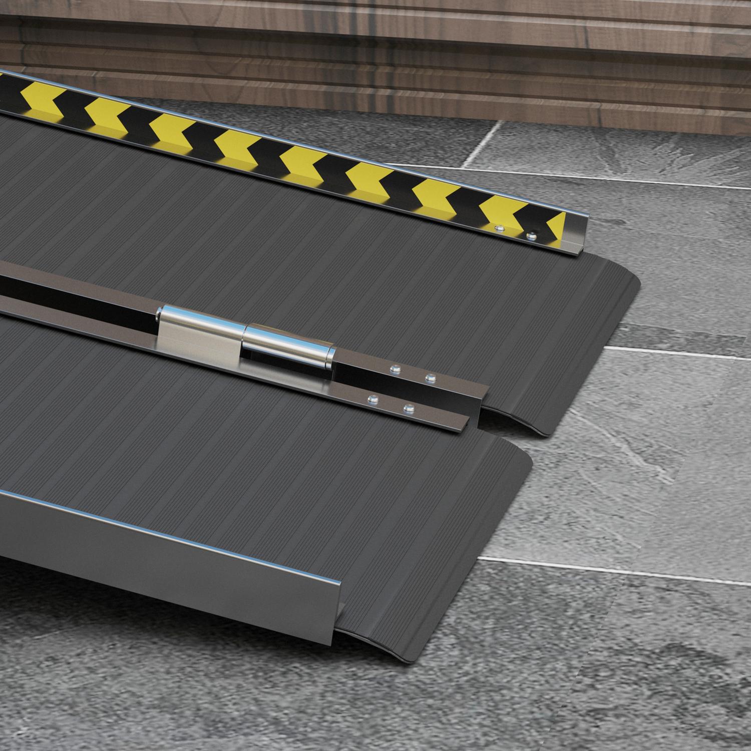 Hopfällbar rullstolsramp, halkfri yta, bärbar aluminium
