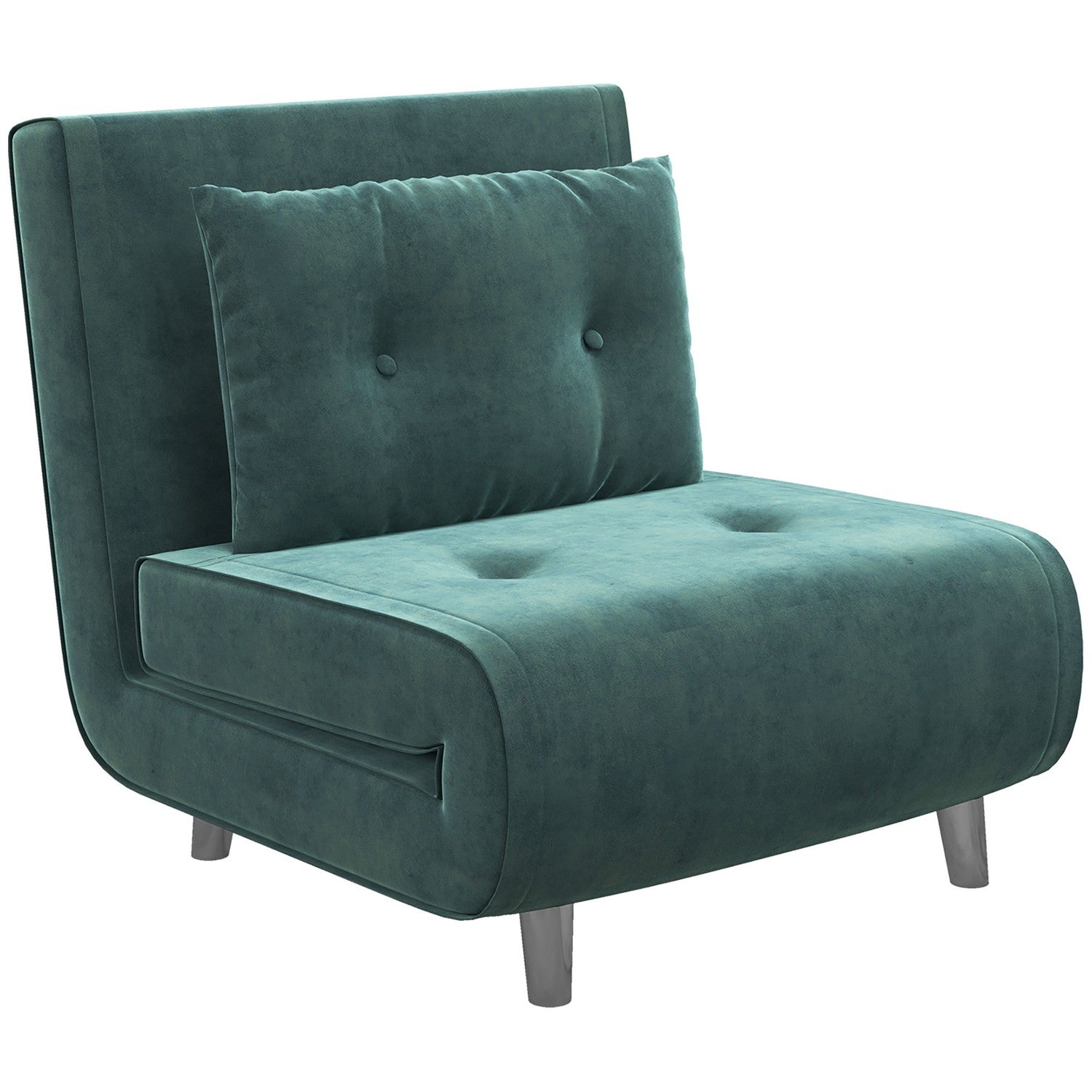 Sammenleggbar sofa og sovesofa med puter, fløyelslook, grønn