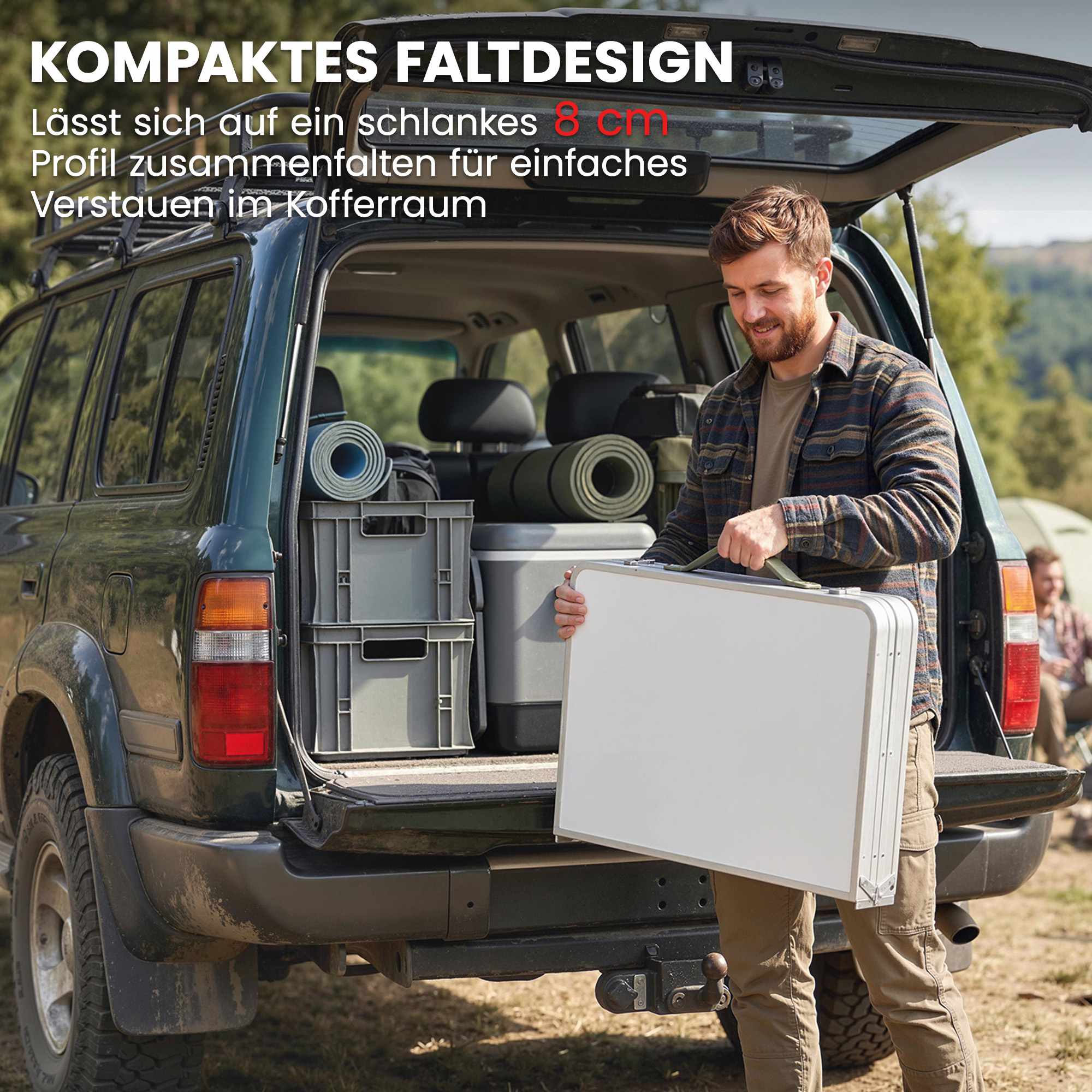 Hopfällbart campingkök med aluminiumram och förvaring