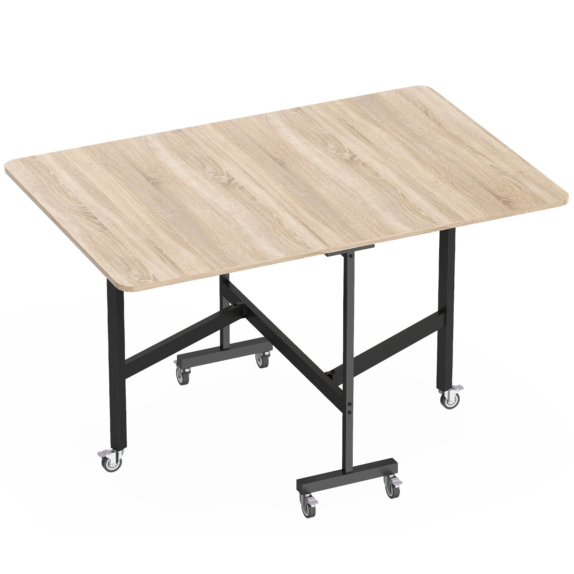 Hopfällbart matbord för 6 personer, ekfinish, platsbesparande design
