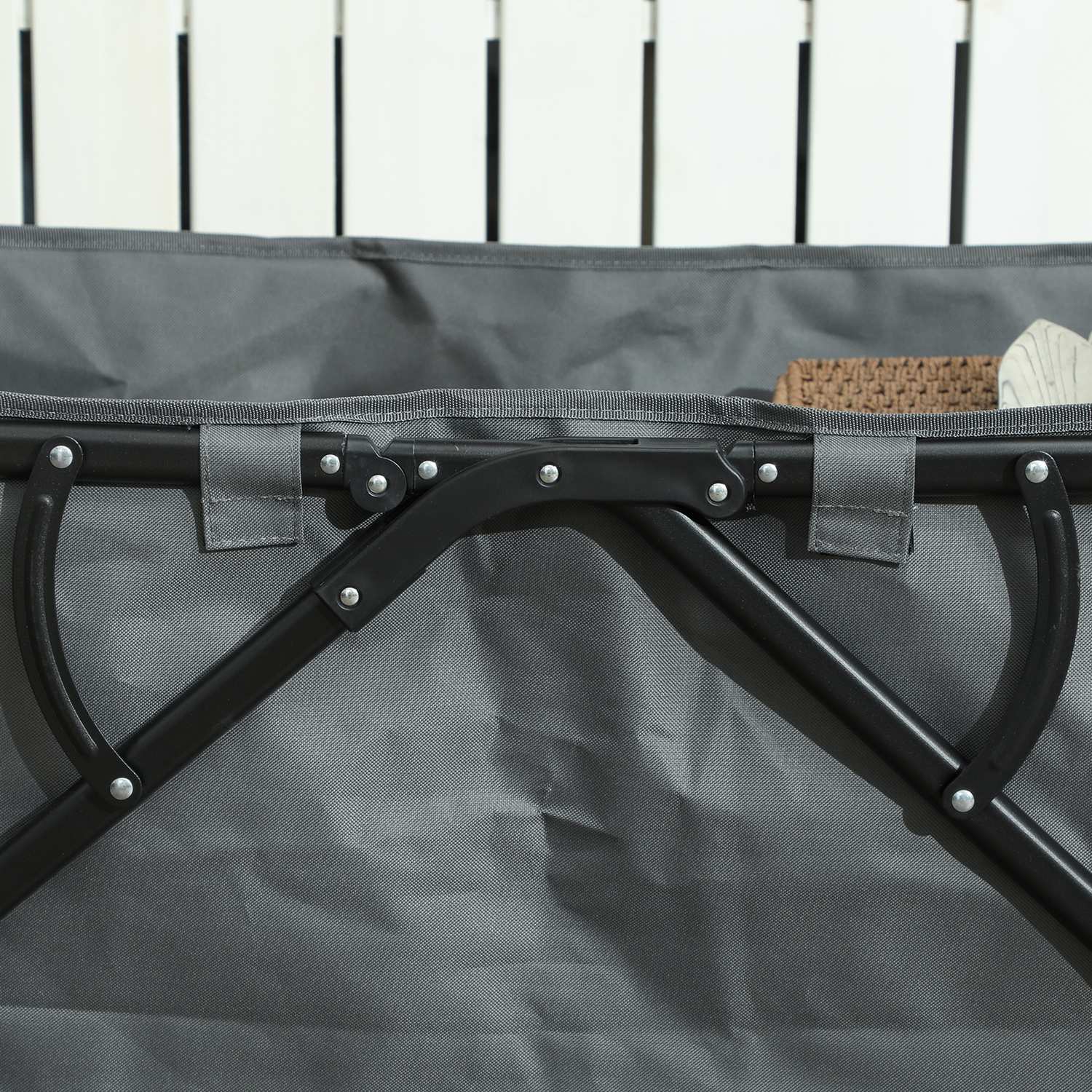 Hopfällbar trädgårdsvagn, 160L kapacitet, 120kg belastning, mörkgrå