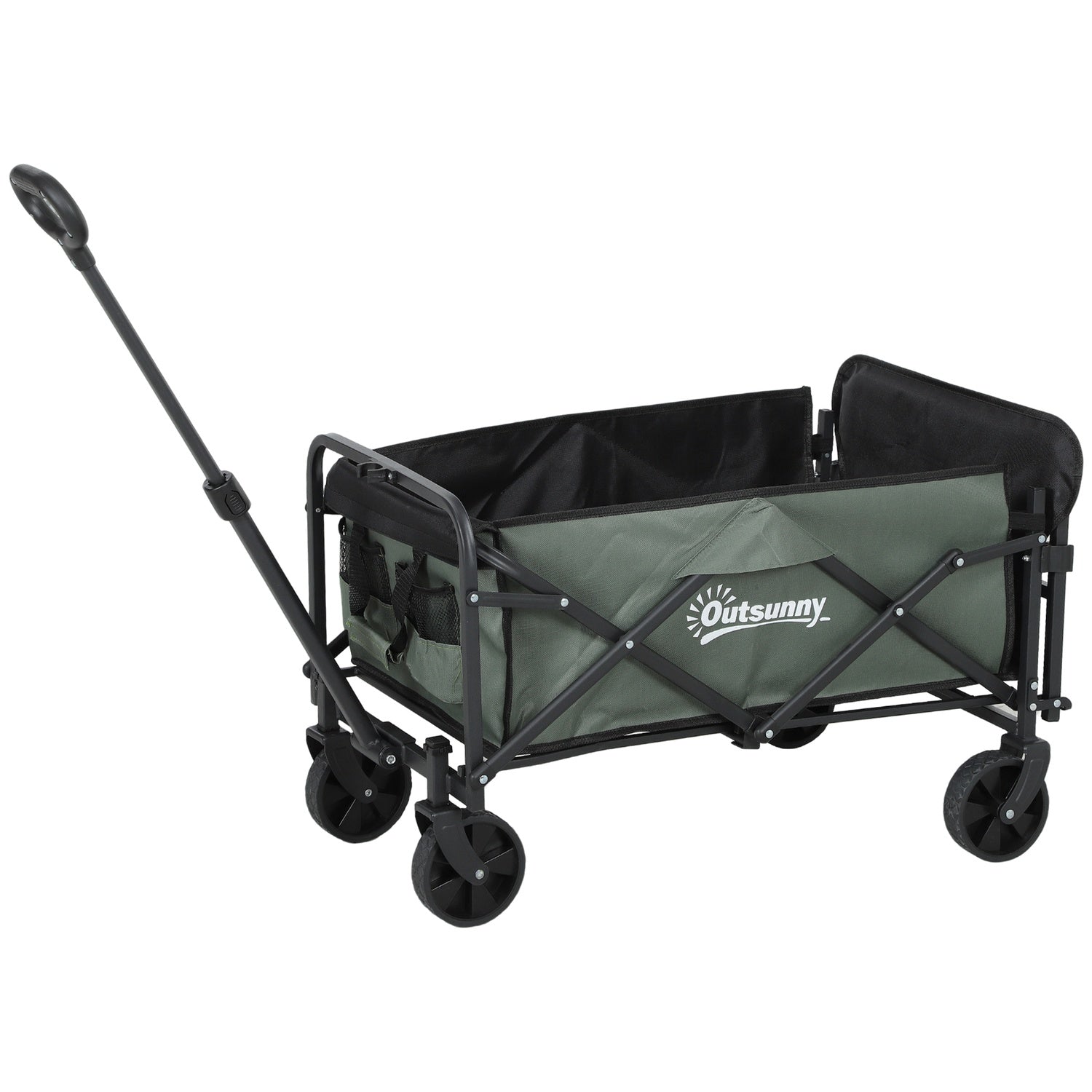 Hopfällbar trädgårdsvagn, 72L kapacitet, 90 kg belastning, grön