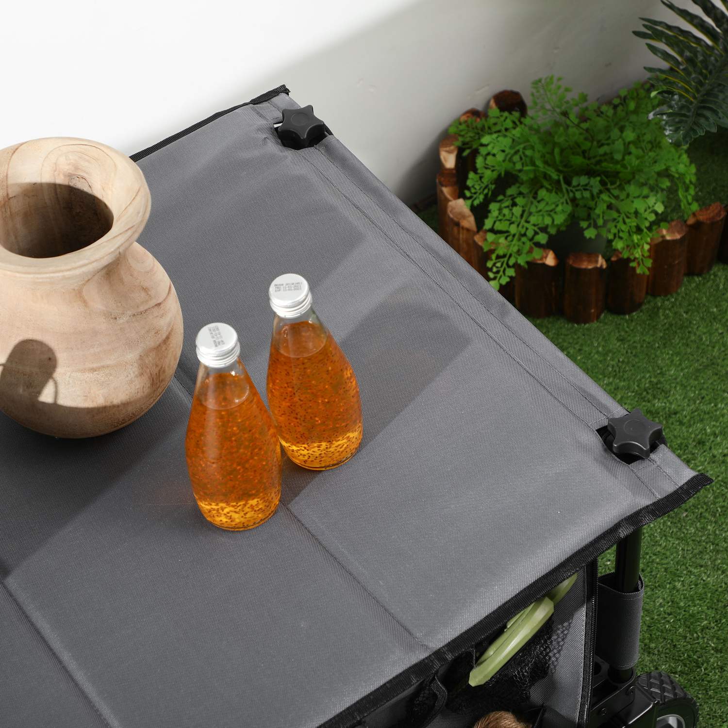 Hopfällbar vagn med justerbart handtag, 120 kg kapacitet