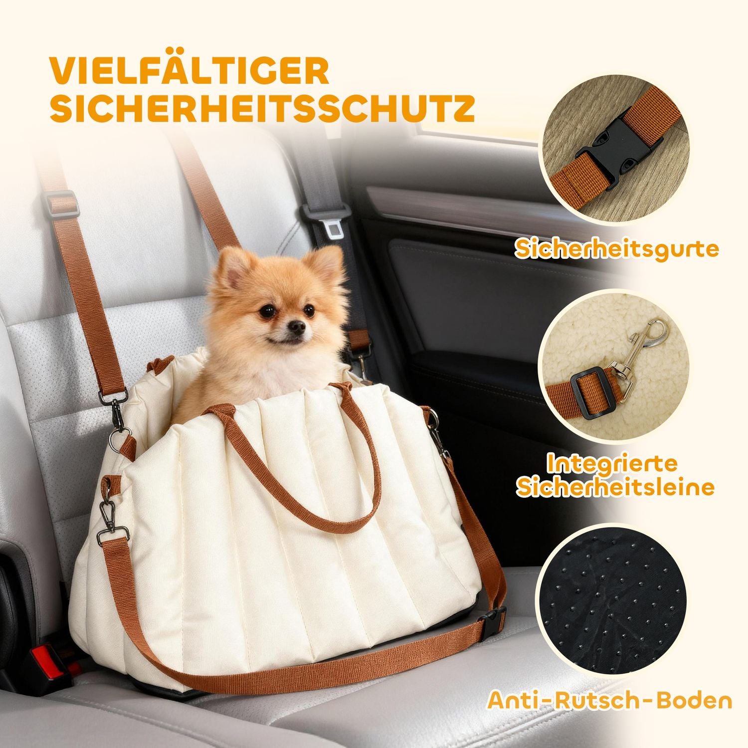 Hundbilsstol och bärsele, Oxfordtyg, För husdjur <5kg