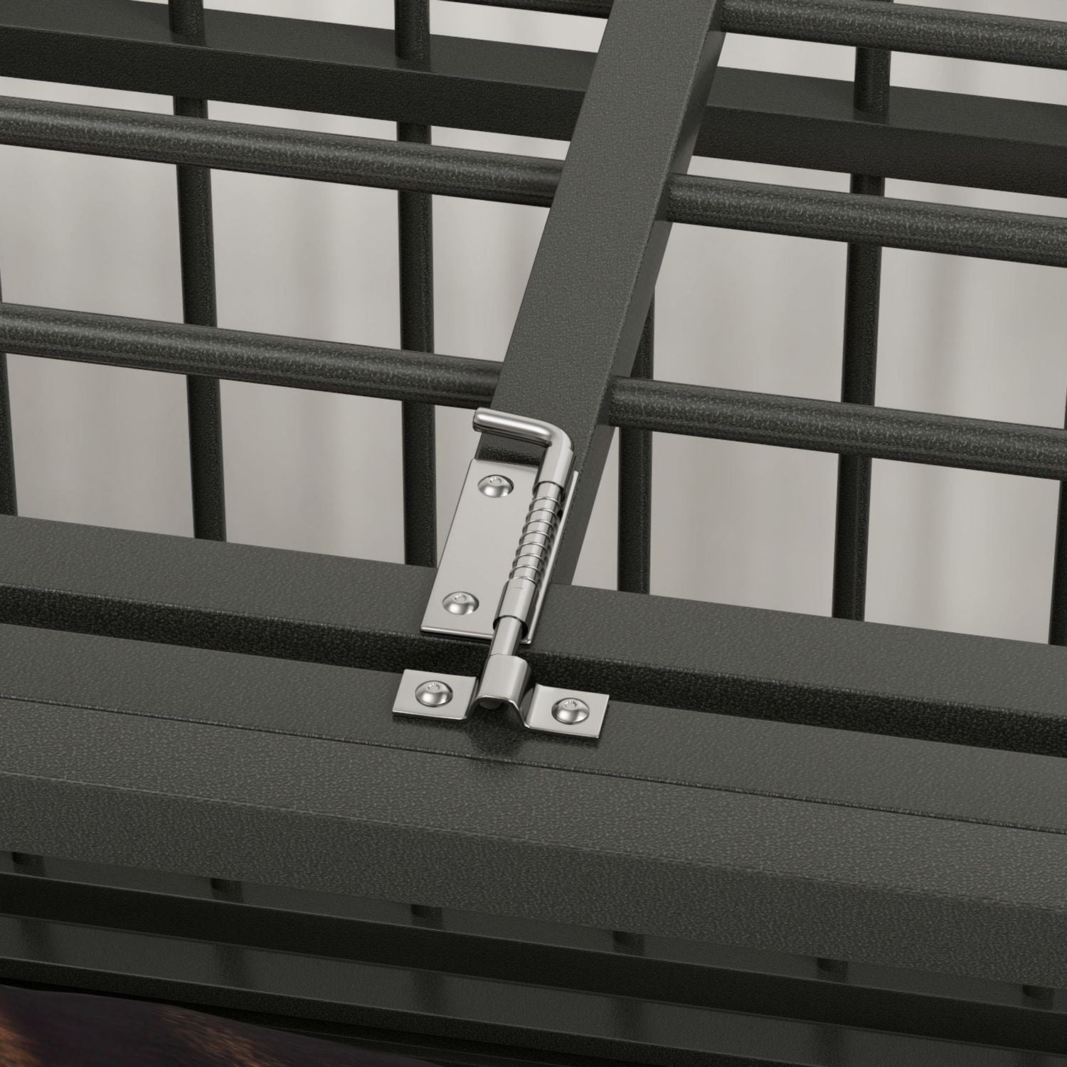 Hundbur i stål med hjul & dubbla dörrar, 94x58x78 cm