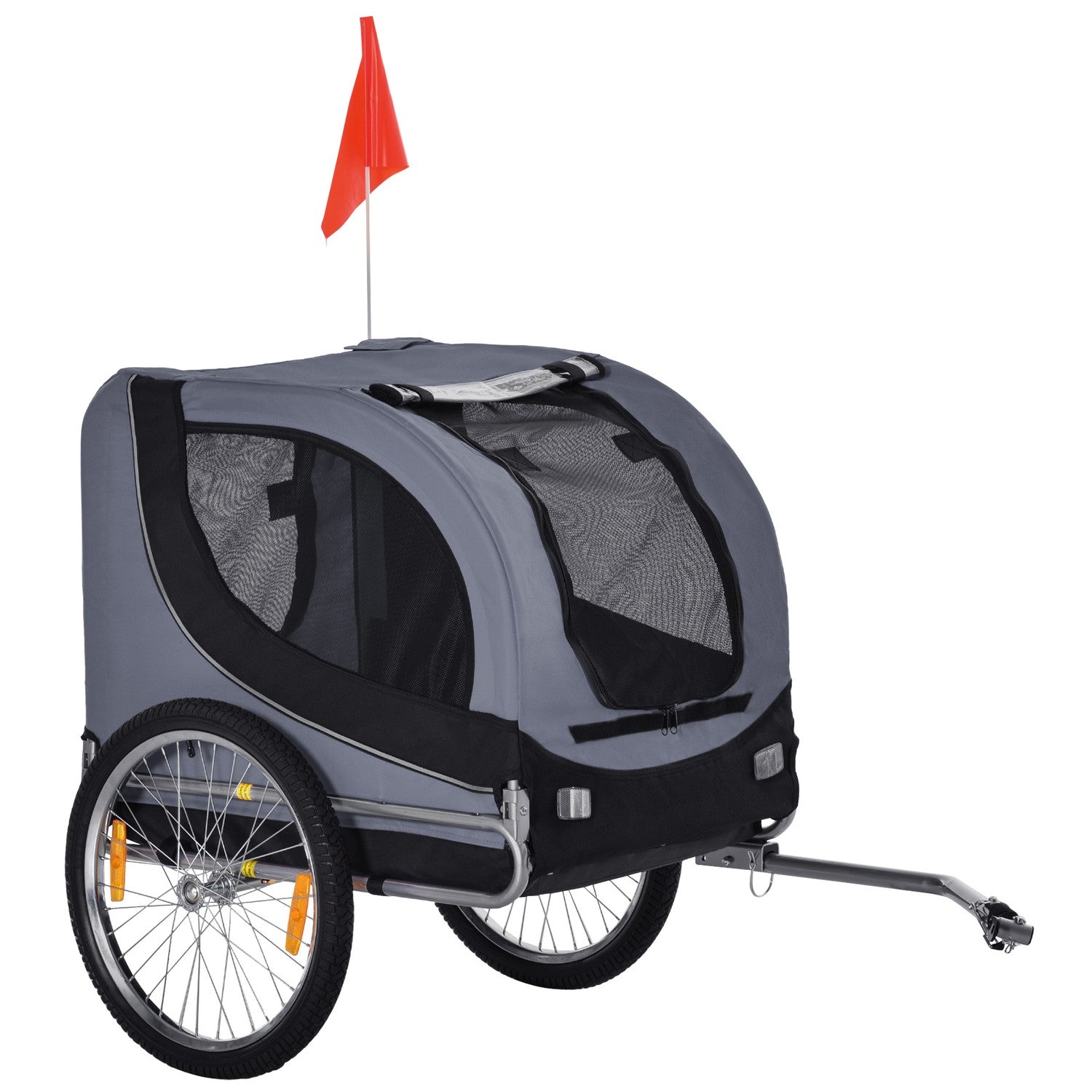 Hundcykelvagn, Grå/Svart, 130x73x90 cm Transporter