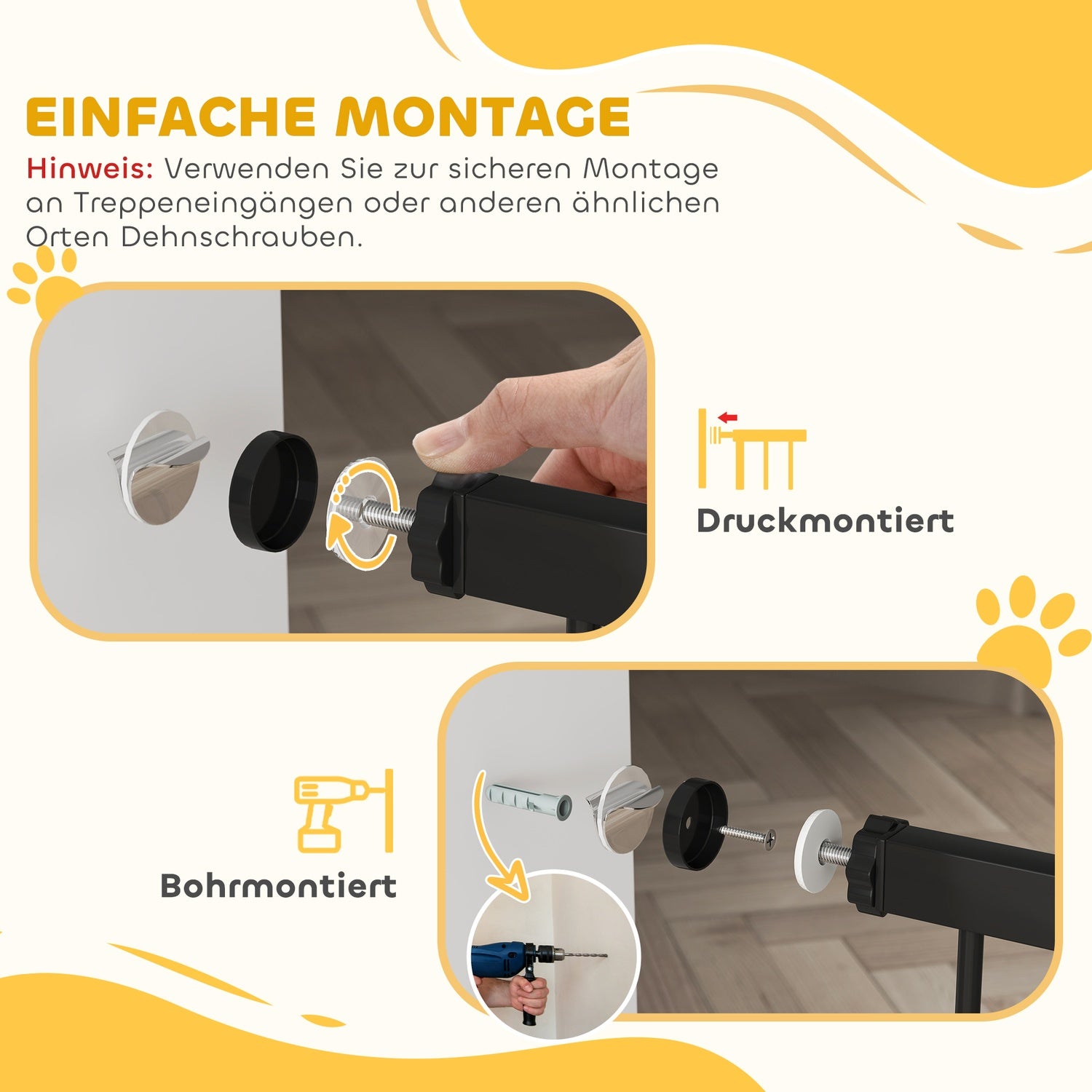 Hundgrind, 76-104 cm, borrfri trappgrind