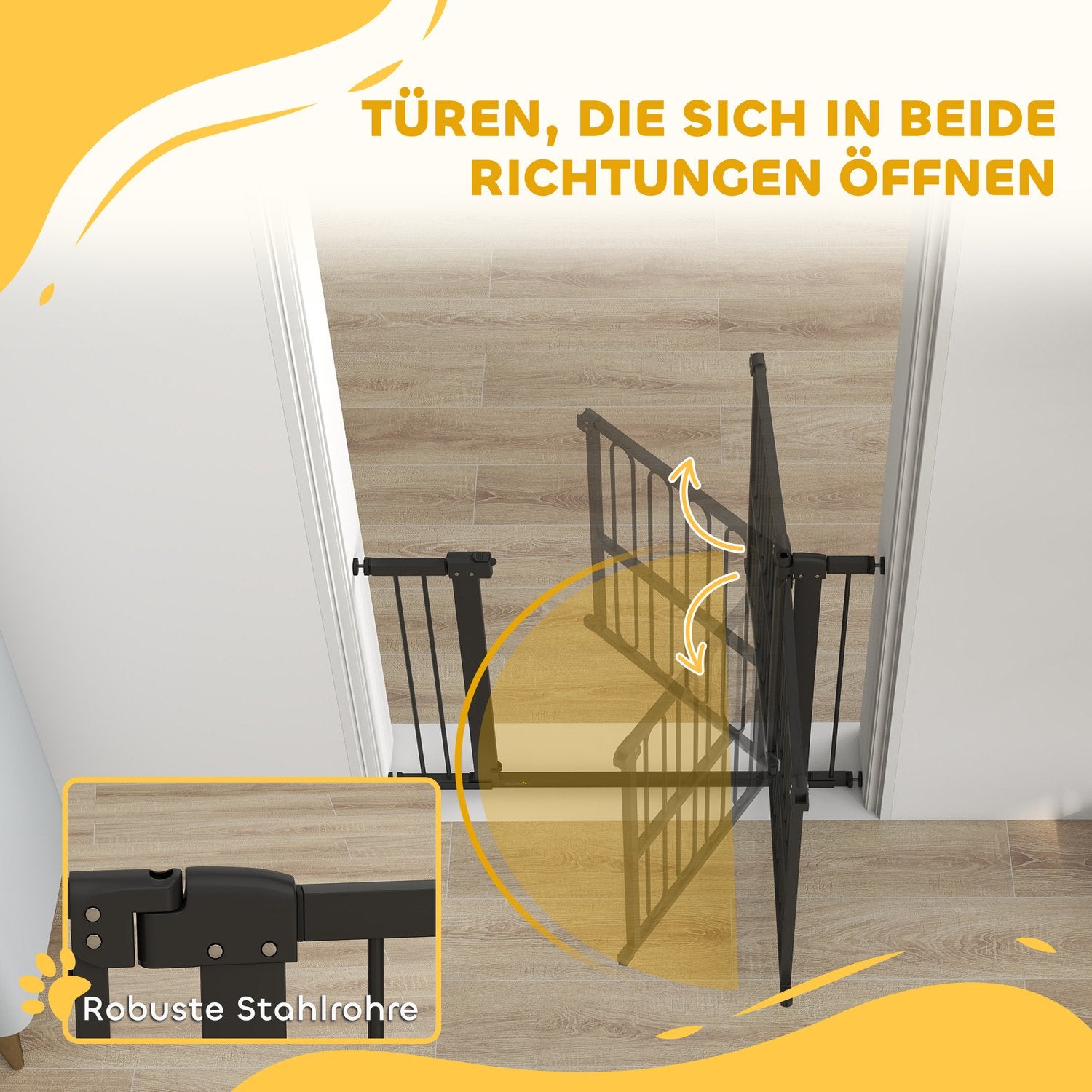 Hundgrind, 76-104 cm, borrfri trappgrind