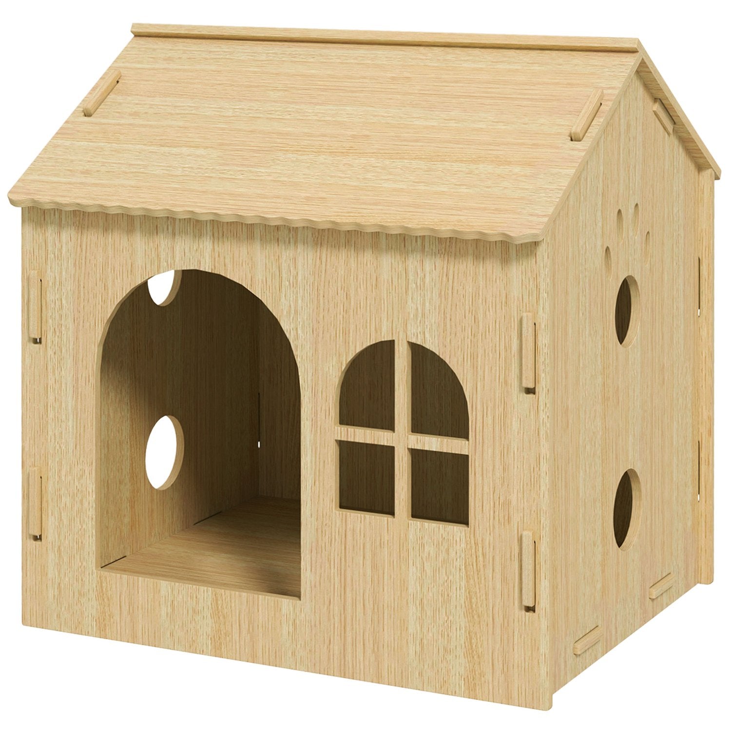 Hund- och katthus inomhus, ek, skruvfri montering