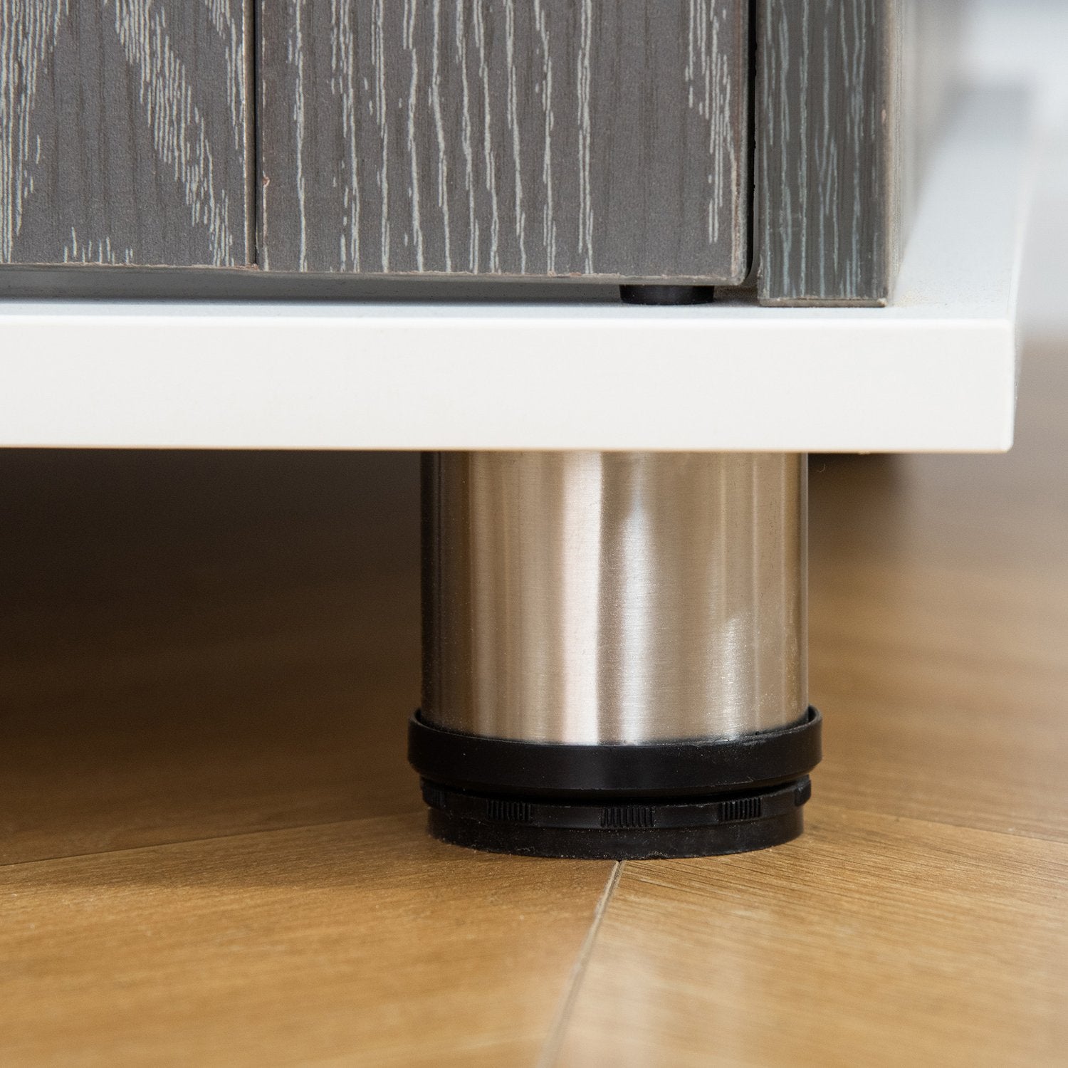 Hundkennel i trä med kudde och bordsskiva, grå/vit 85x55x75cm