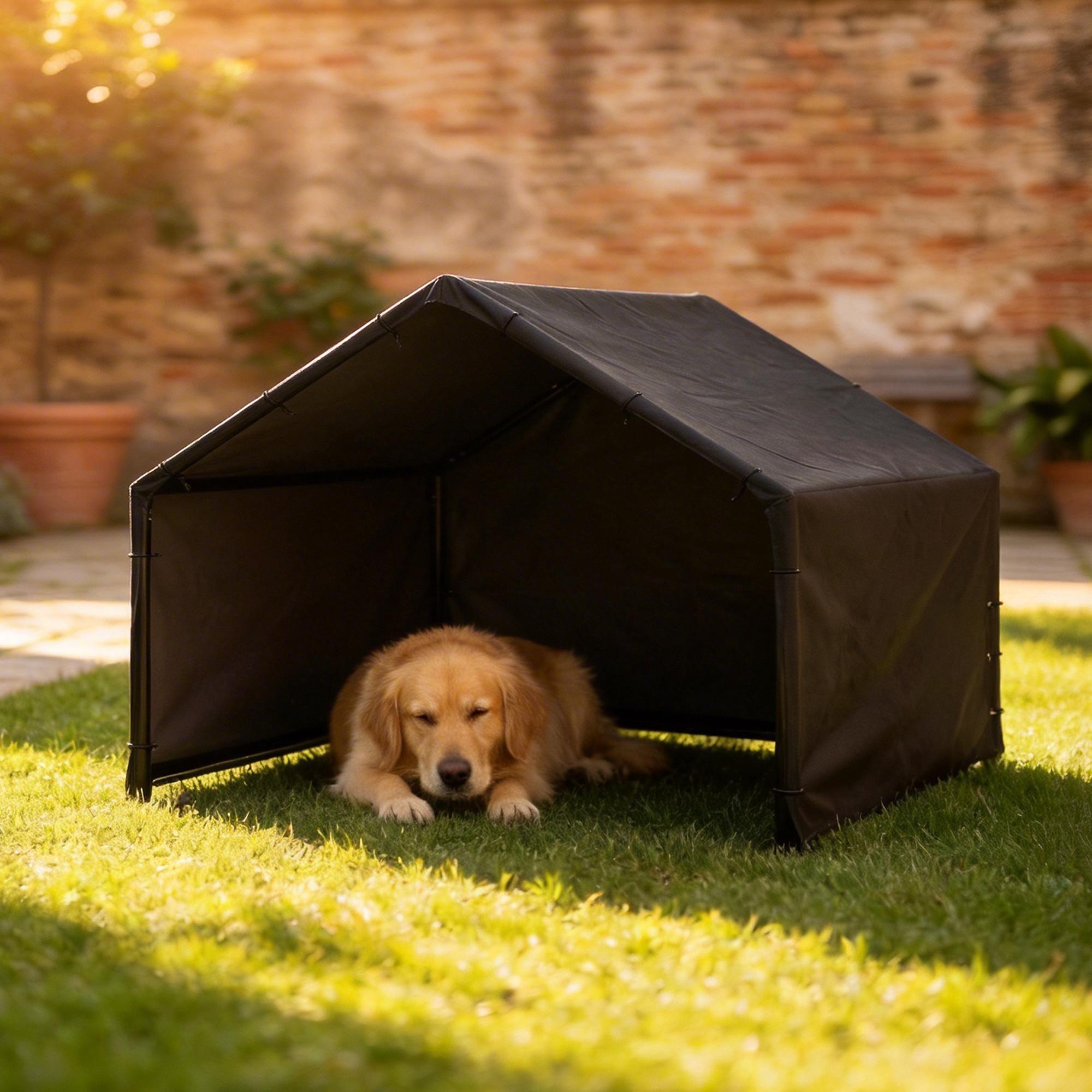 Hundkoja för utomhusbruk med UV-beständigt tak, 125x110x93 cm
