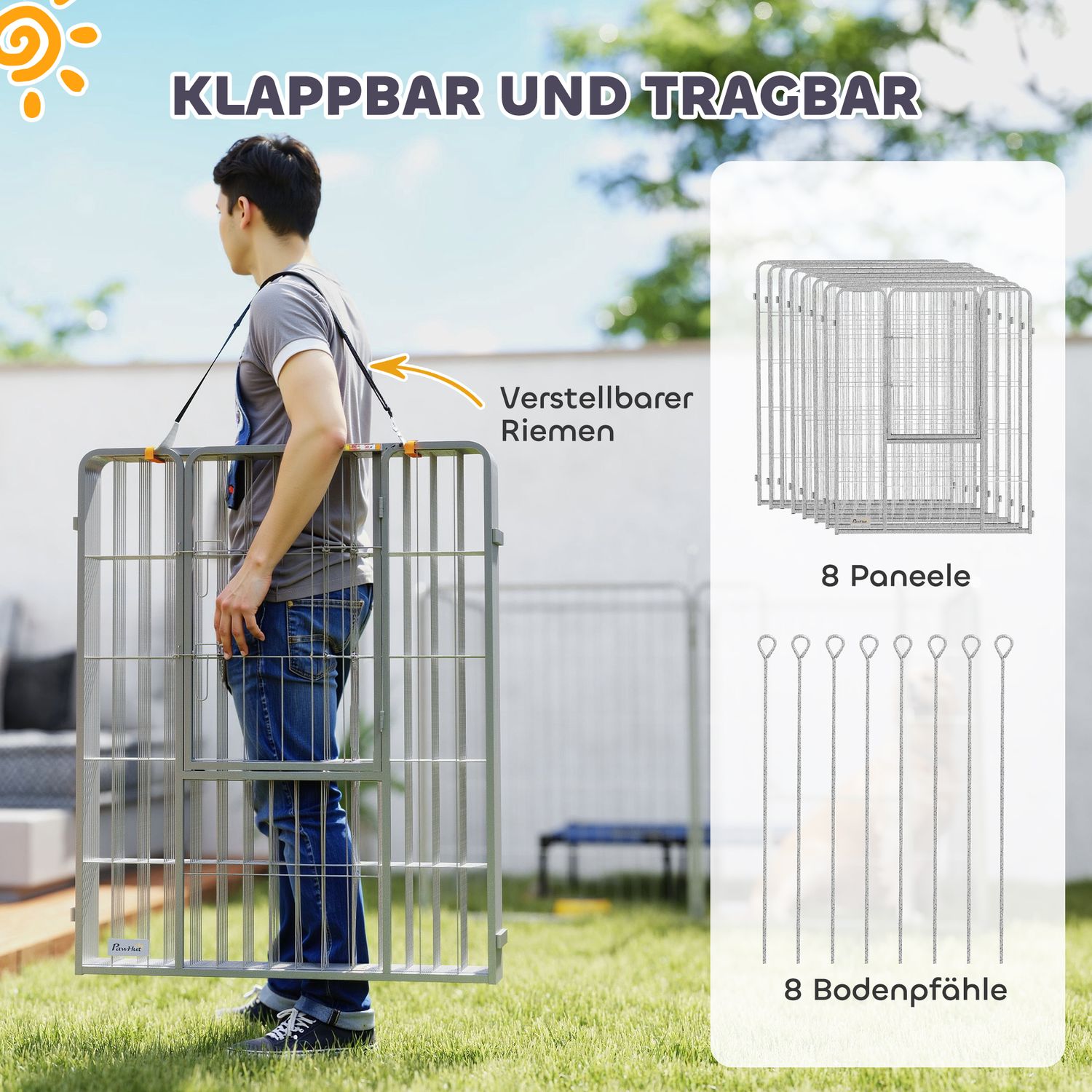 Hundlekhage, Utomhusskåp i stål med dörr, 8-delad