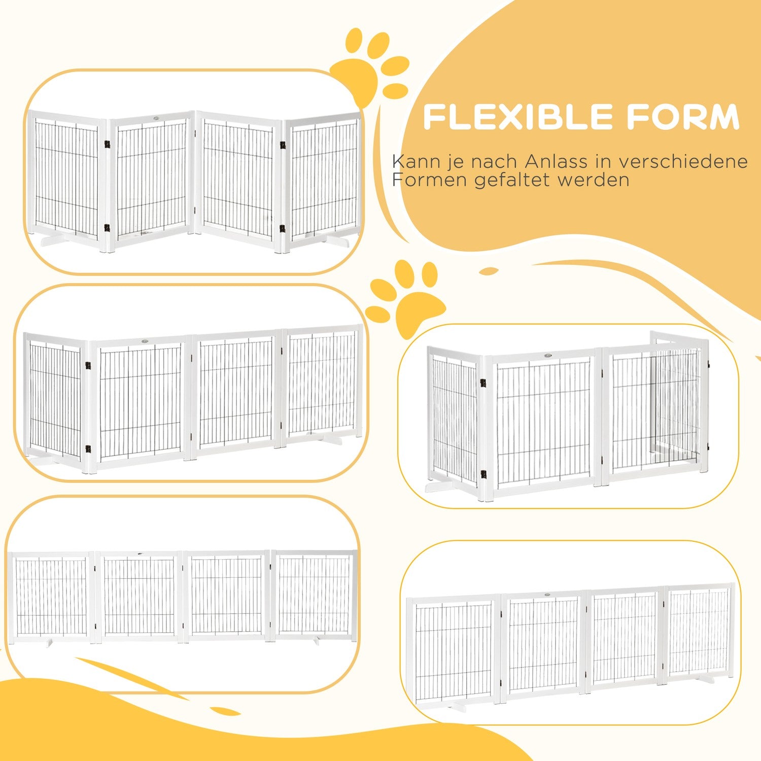Hundport – Trä, hopfällbar, dubbelriktad, 305 x 35,5 x 82 cm