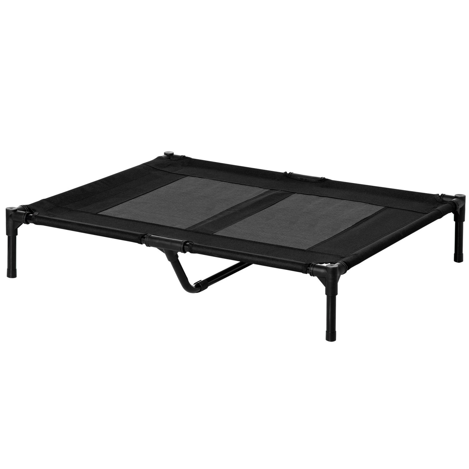 Förhöjd hundsäng utomhus – Oxford Black 92x76x18 cm