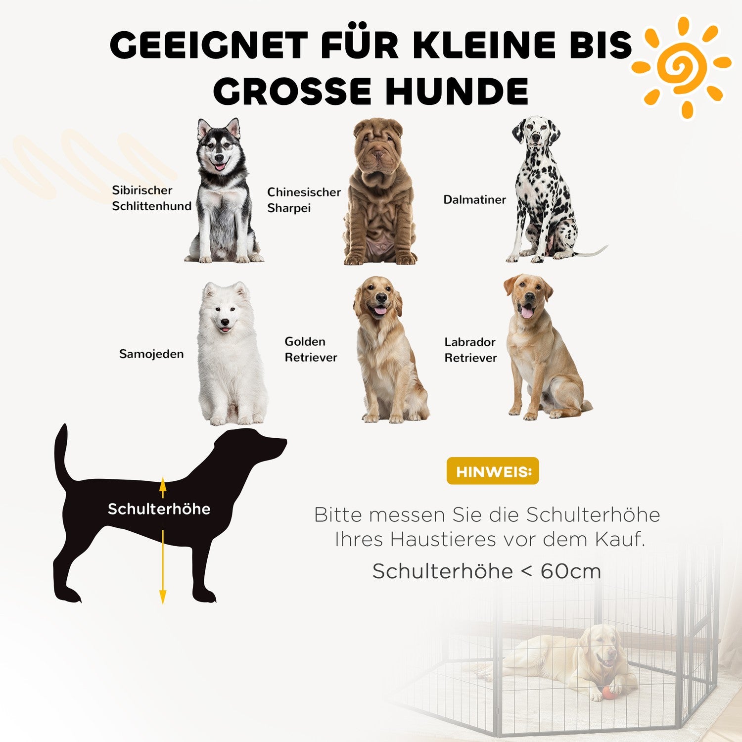 Hundstaket för utomhusbruk, set om 2, stål, 80x100 cm, svart