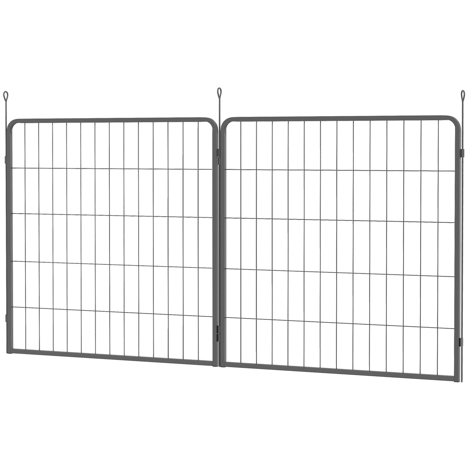 Hundstängselpaneler utomhus, set om 2 – 80 x 80 cm, svart
