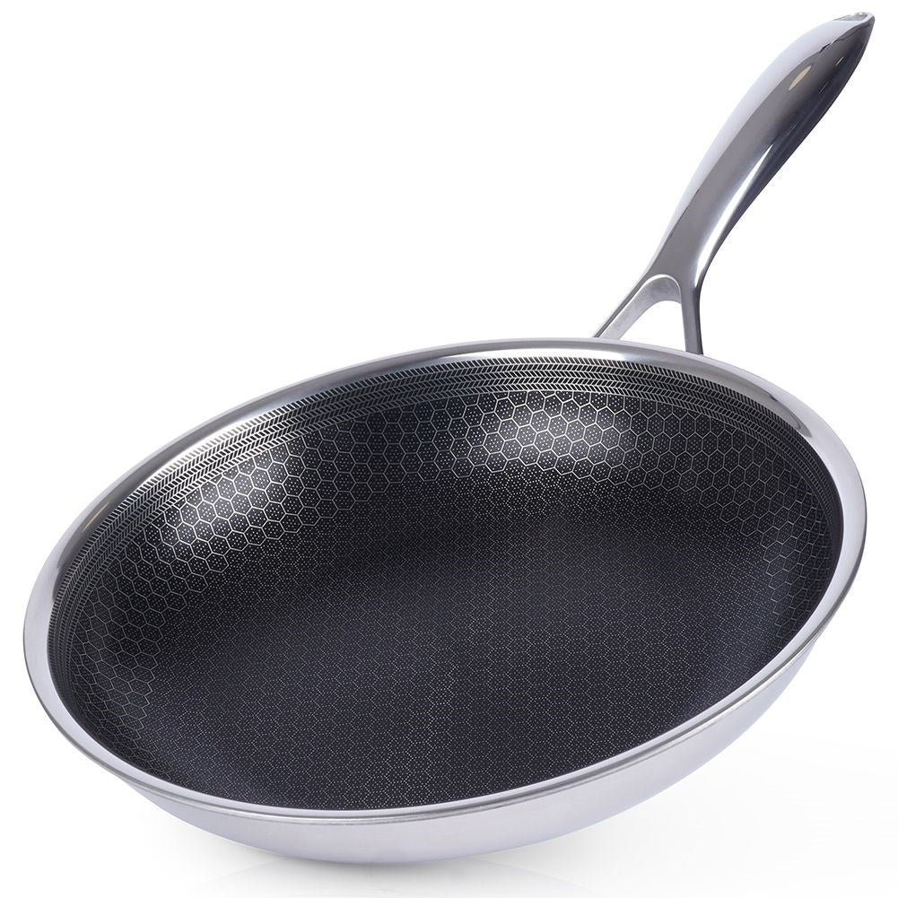 Hybridstekpanna: Non-stick & Rostfritt Stål, Metallredskap OK
