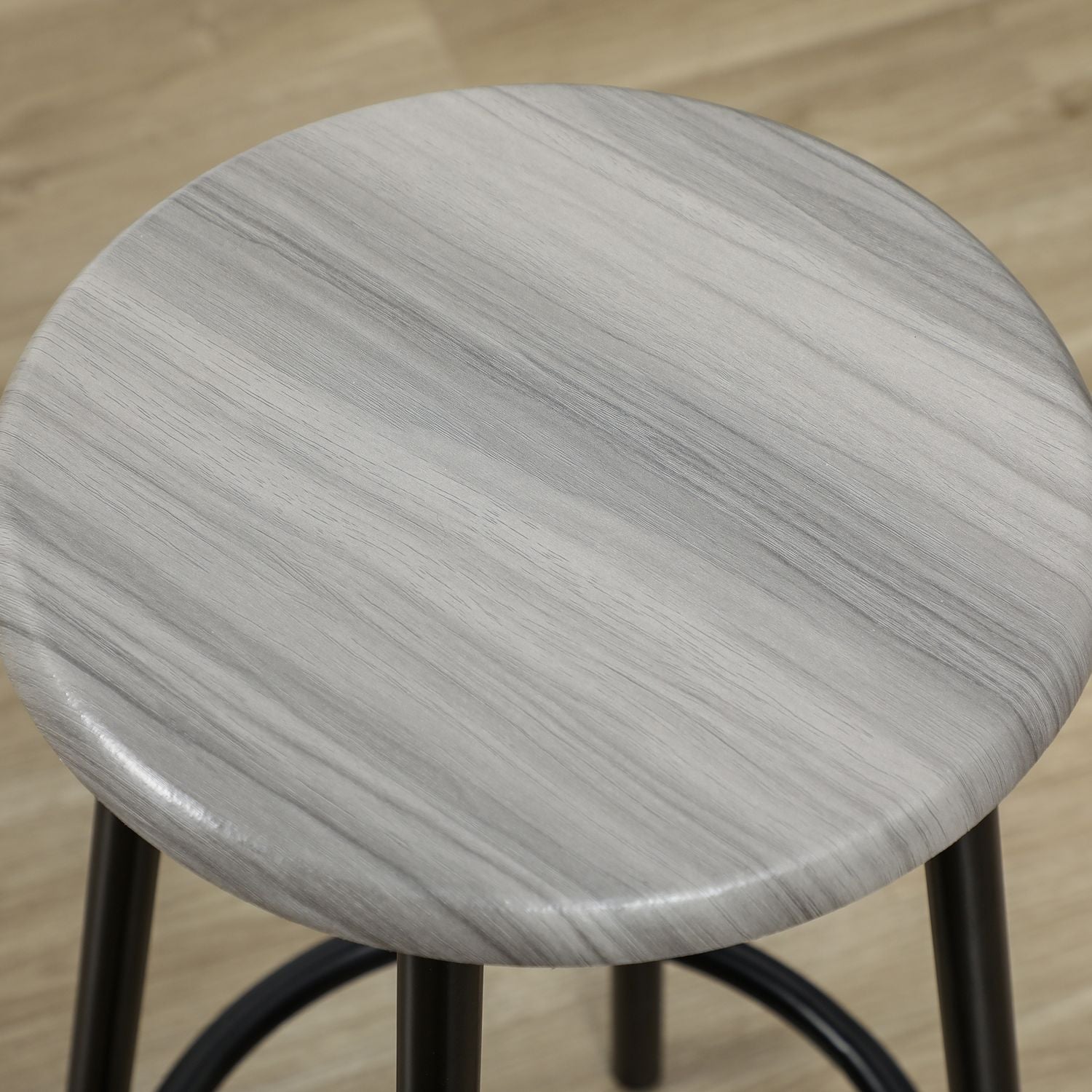 Industriell barbordsset med 4 pallar – Grå, 5-delad