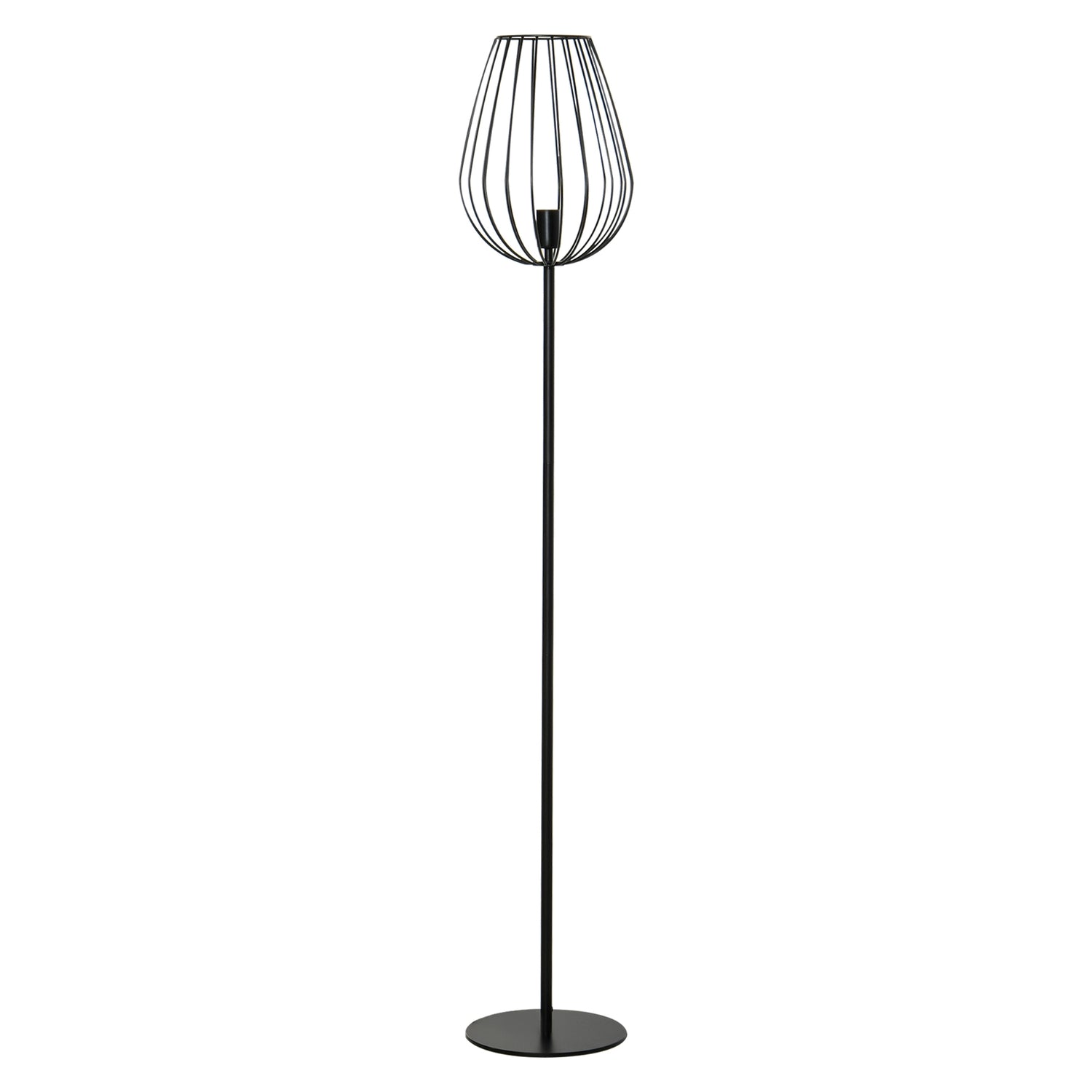 Industriell retro golvlampa, metallskärm i mesh, 27,5x159cm