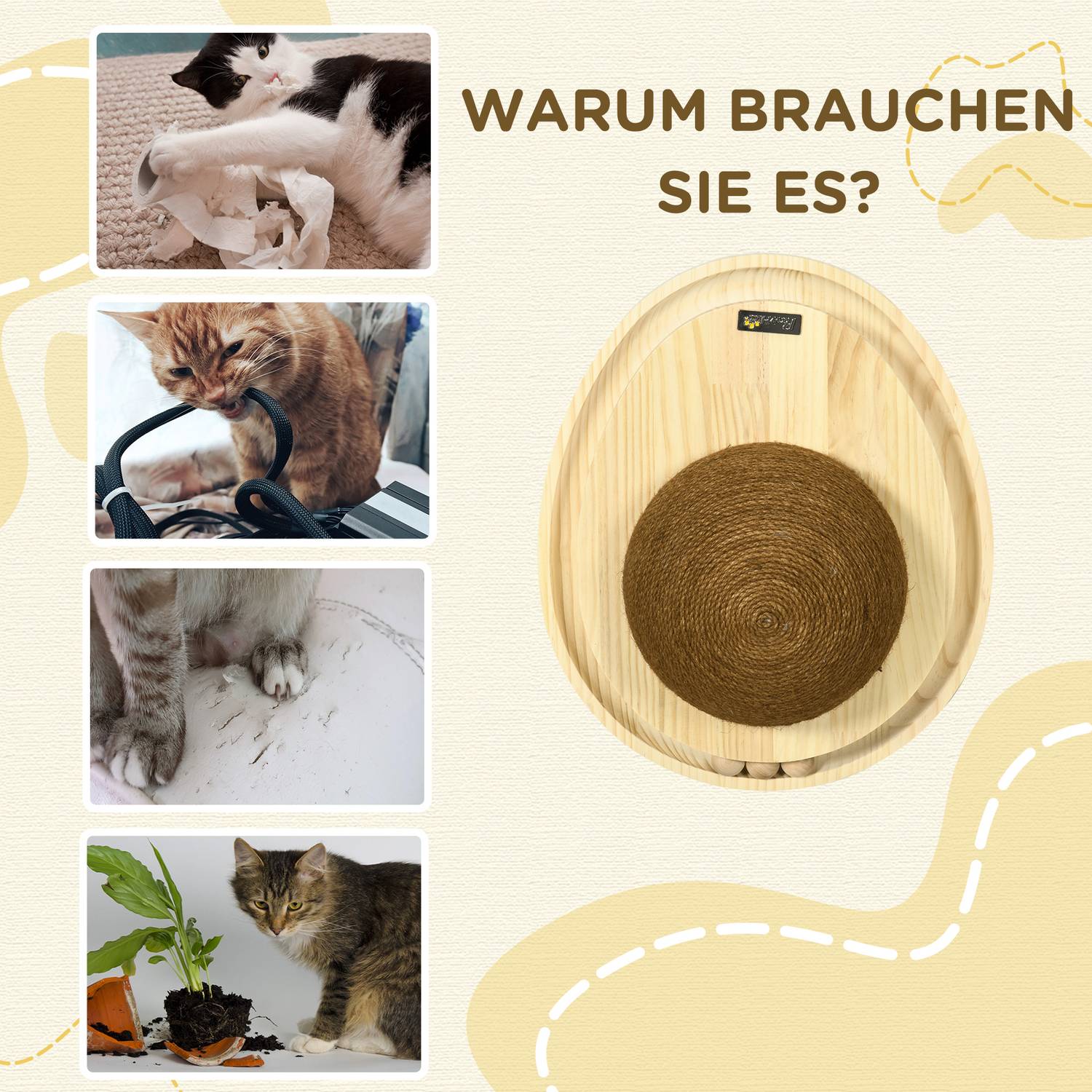 Interaktiv kattleksak – skrapbräda och marmorbana