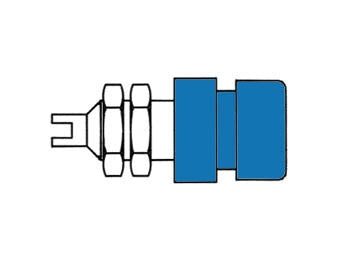 Isolerade 4 mm uttag / blå (Bil 20)