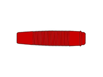 Isolerad flexibel koppling för 4 mm plugg / röd (Kun 30)