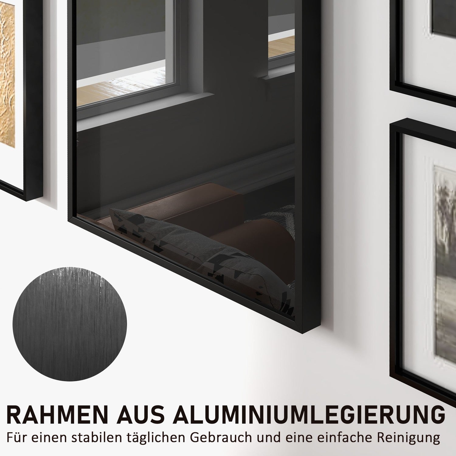 Jersey-displayram, svart aluminium, UV-beständig akryl