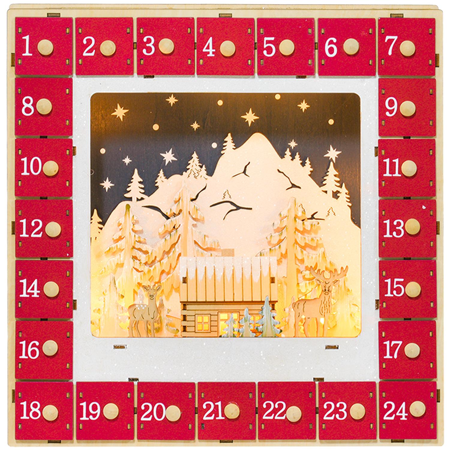 Juladventskalender med LED-ljus, 24 gör-det-själv-fack