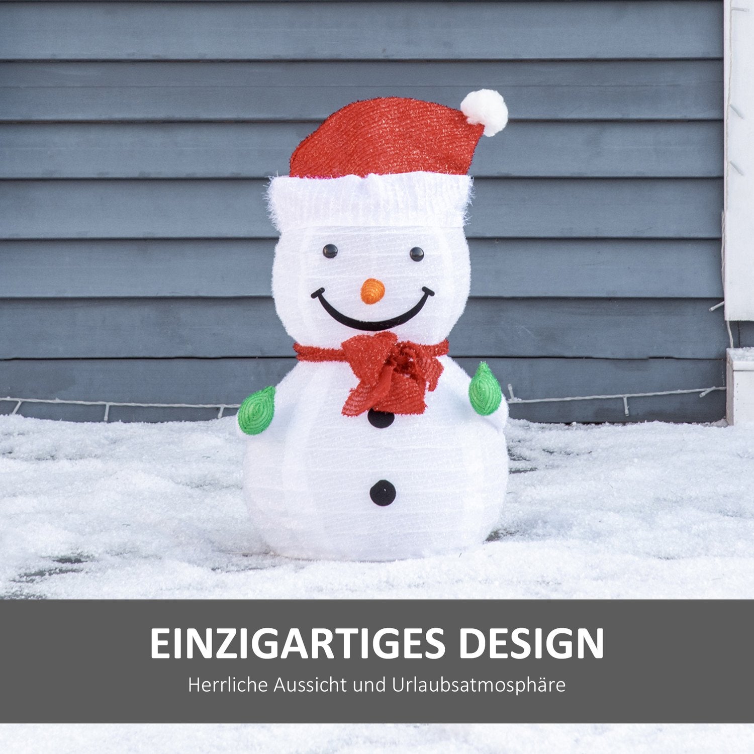 Snowman Juldekoration med LED-lampor, väderbeständig
