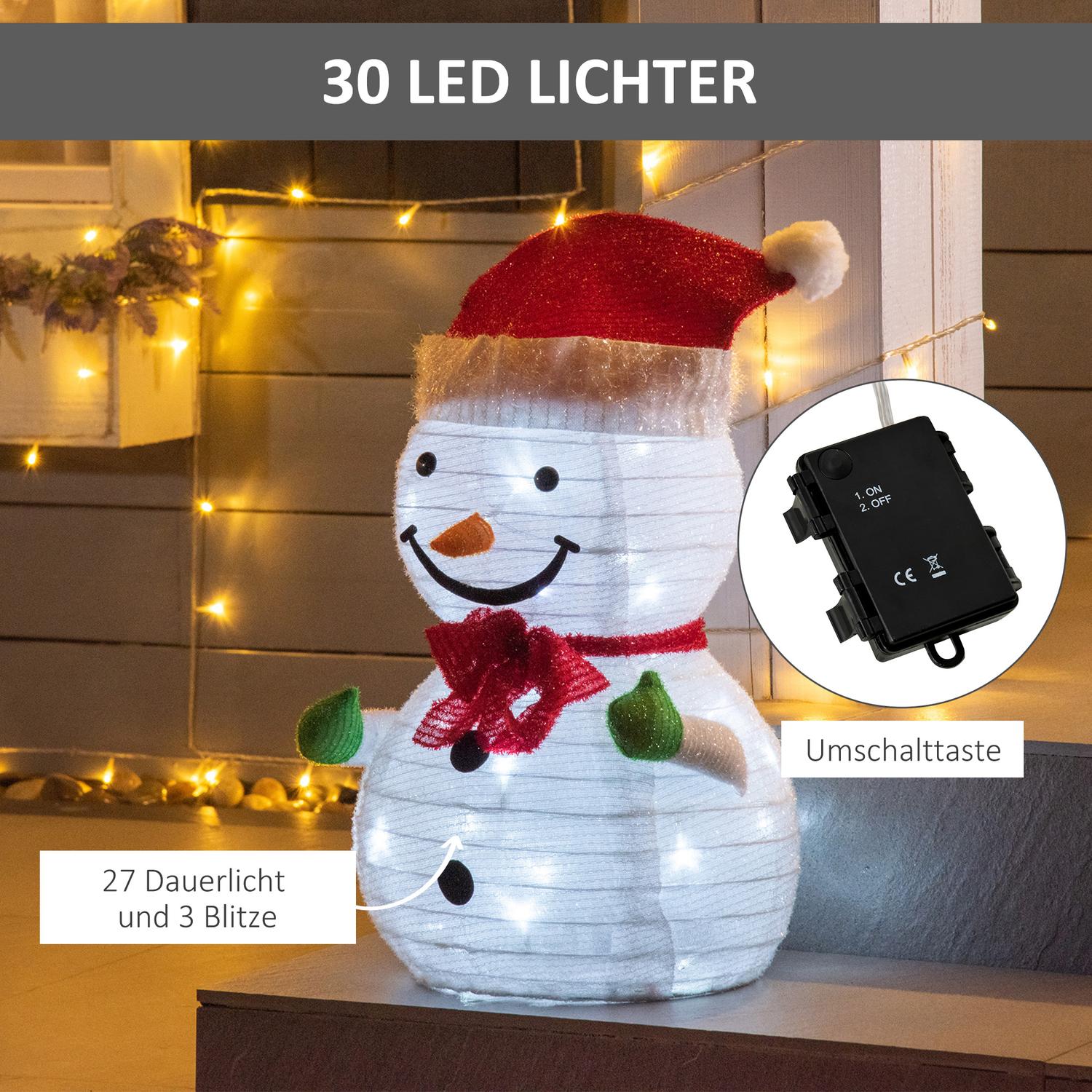 Snowman Juldekoration med LED-lampor, väderbeständig